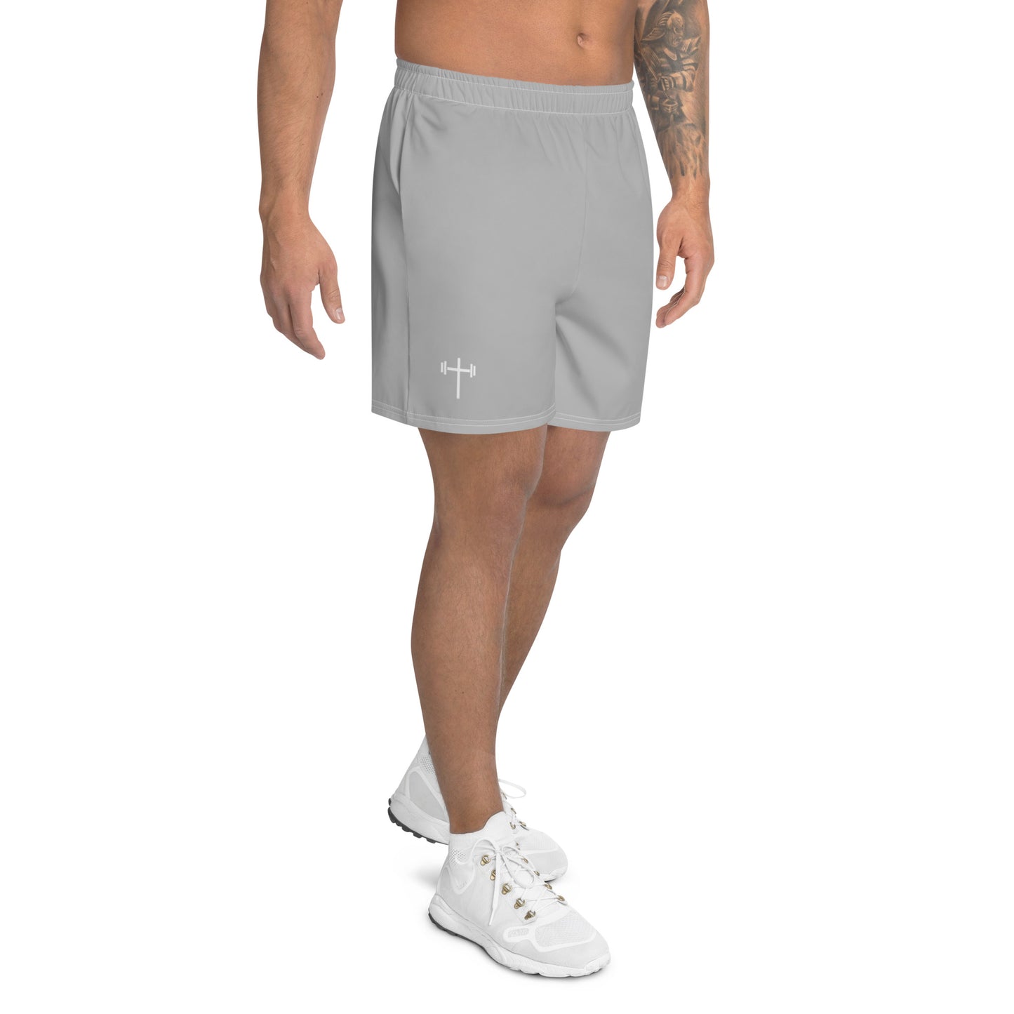 Cross & Barbell Men's Athletic Shorts (Gray)