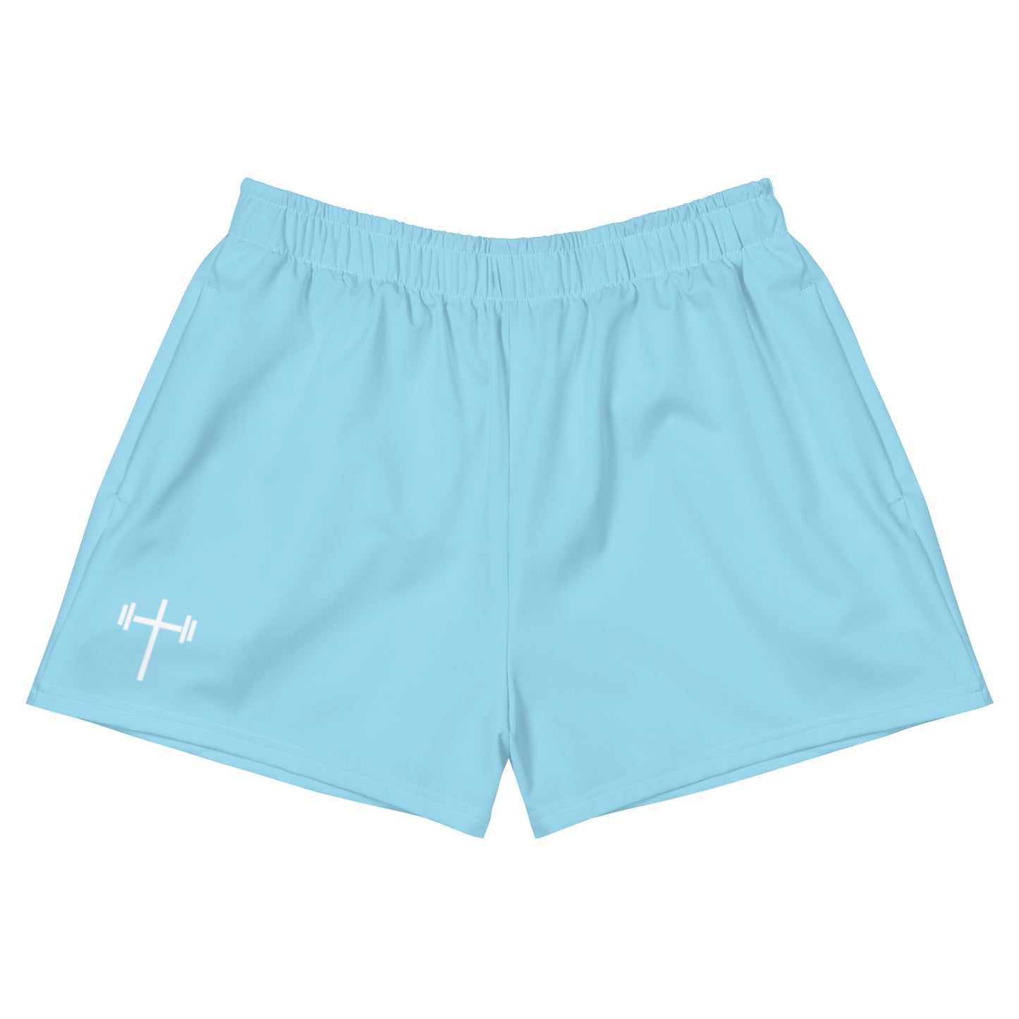 Cross & Barbell Women’s Athletic Shorts (Baby Blue)