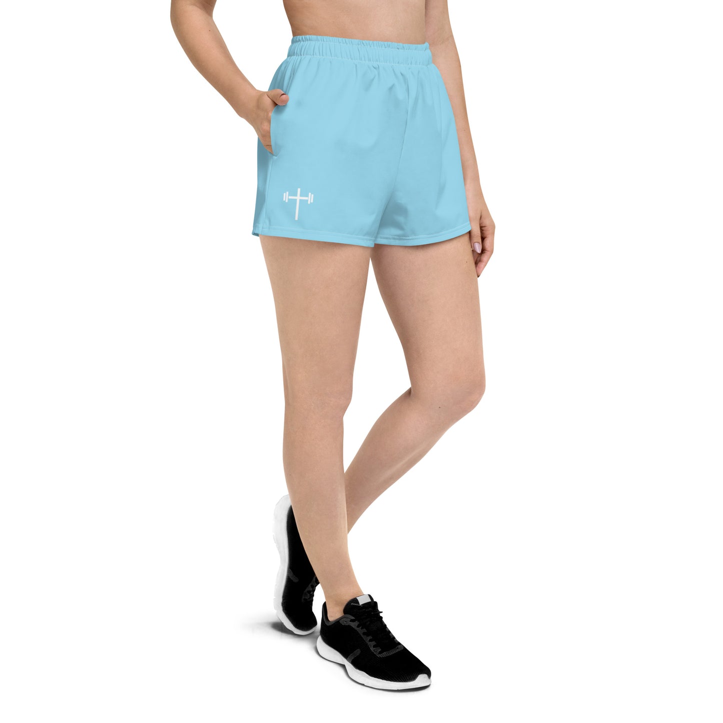 Cross & Barbell Women’s Athletic Shorts (Baby Blue)