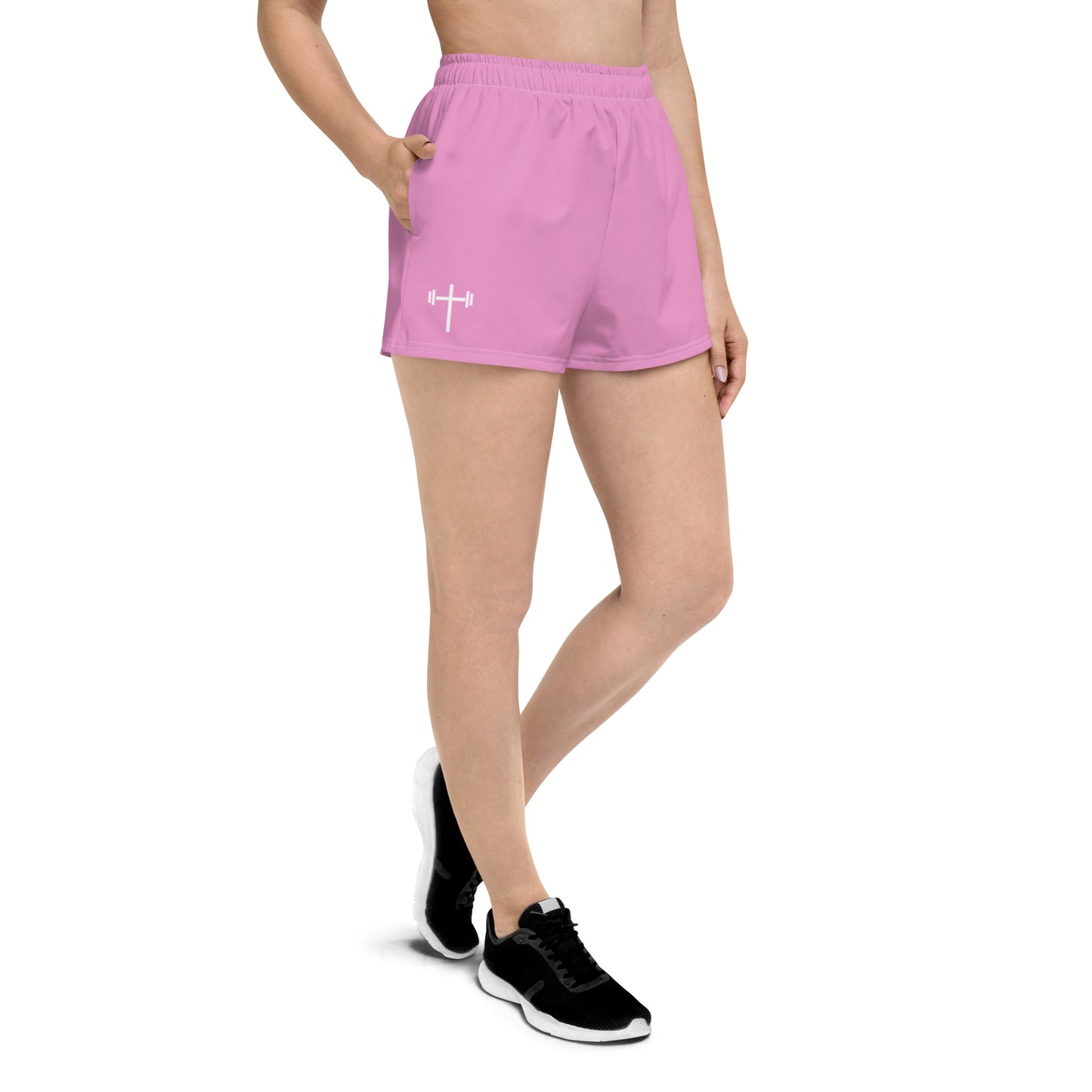 Cross & Barbell Women’s Athletic Shorts (Pink)