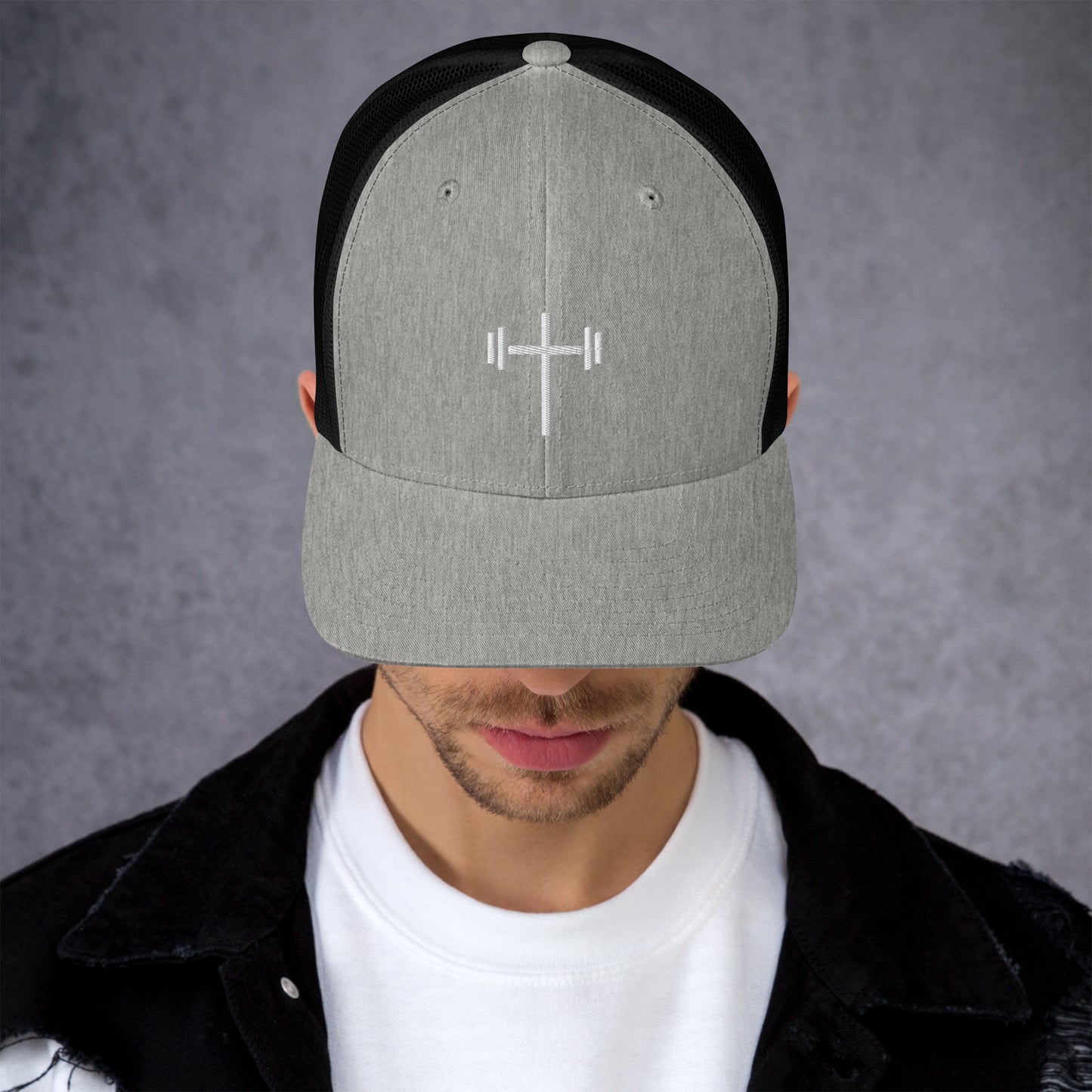 Cross & Barbell Hat (White Design)