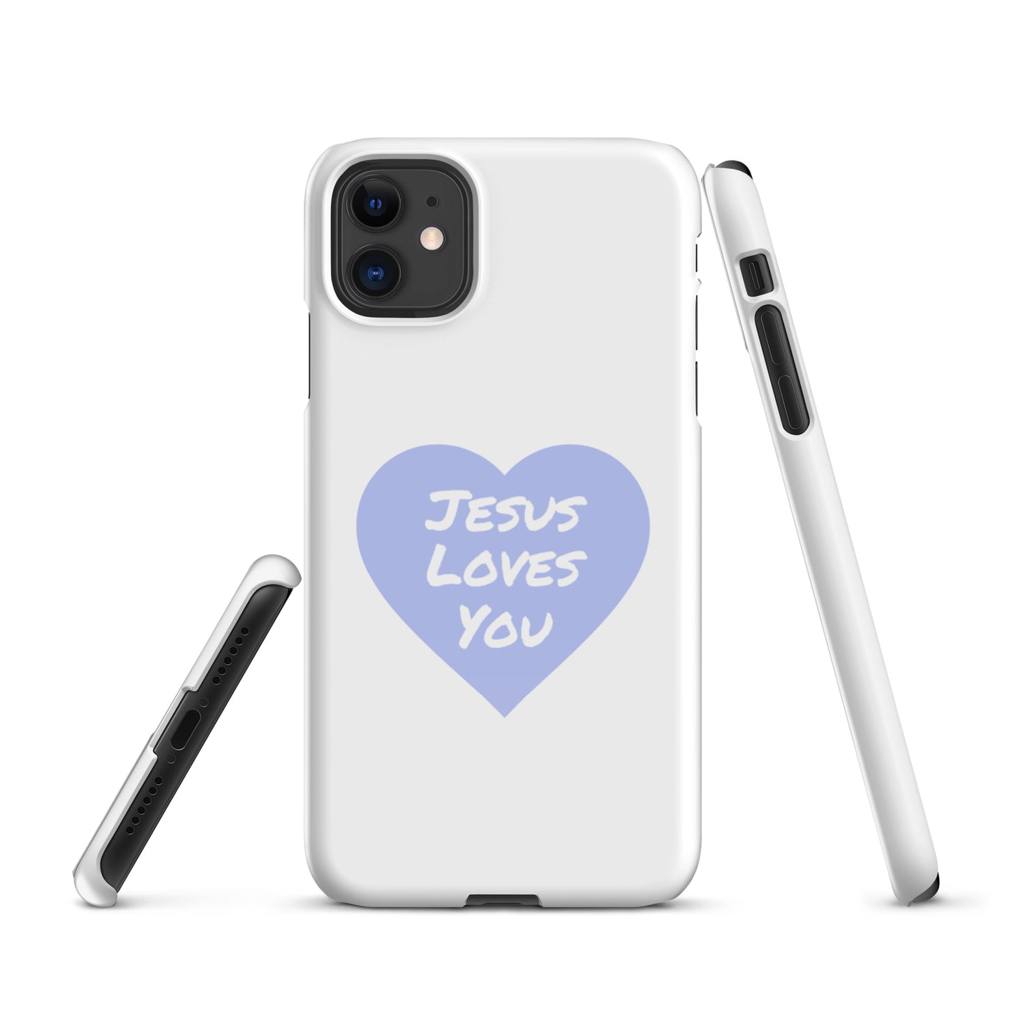 Jesus Loves You Snap iPhone® 11 - 15 Case (Lavender Heart)