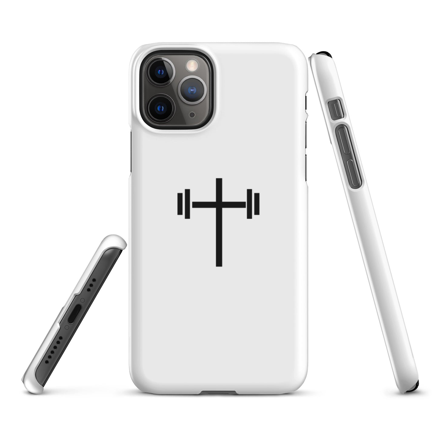 Cross & Barbell Snap iPhone® 11 -15 Case (White)