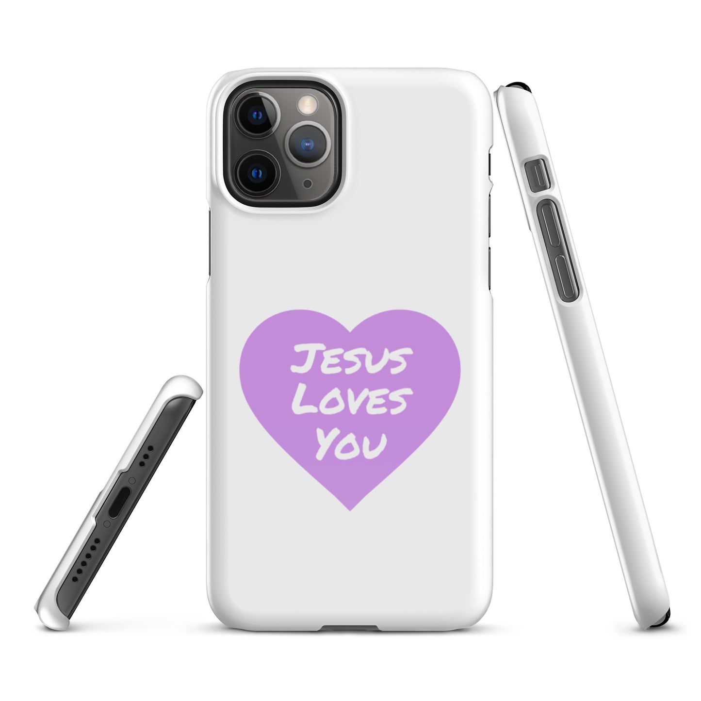 Jesus Loves You Snap iPhone® 11 -15 Case (Purple Heart)