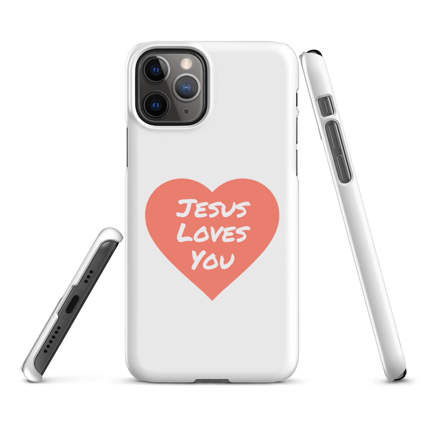 Jesus Loves You Snap iPhone® 11 - 15 Case (Coral Heart)