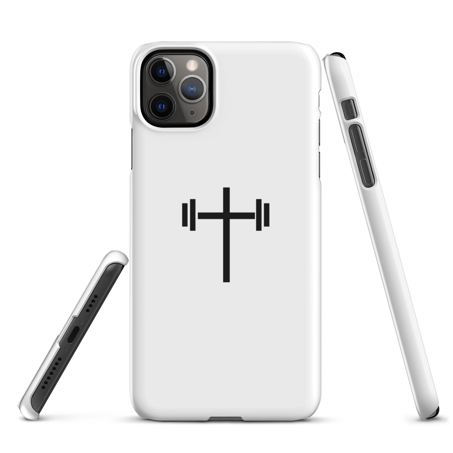 Cross & Barbell Snap iPhone® 11 -15 Case (White)