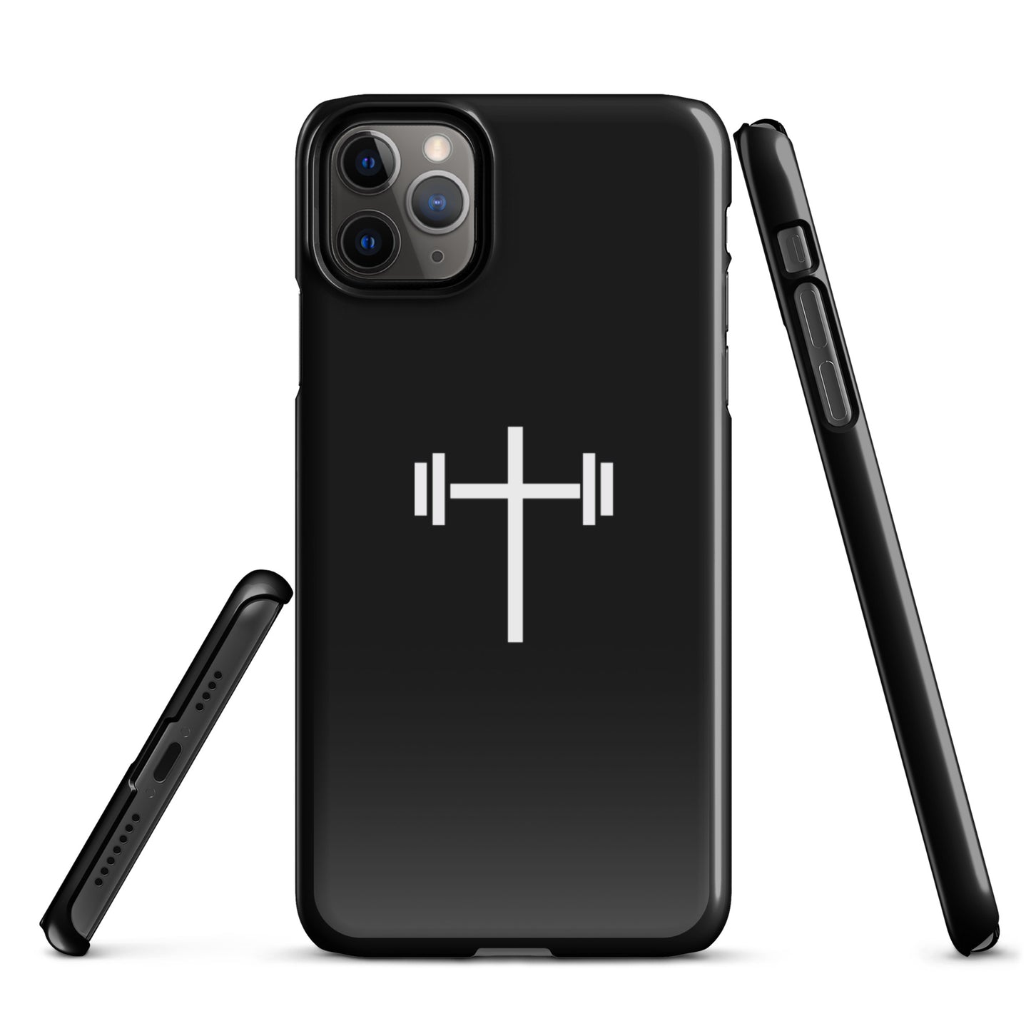 Cross & Barbell Snap iPhone® 11 - 15 Case (Black)