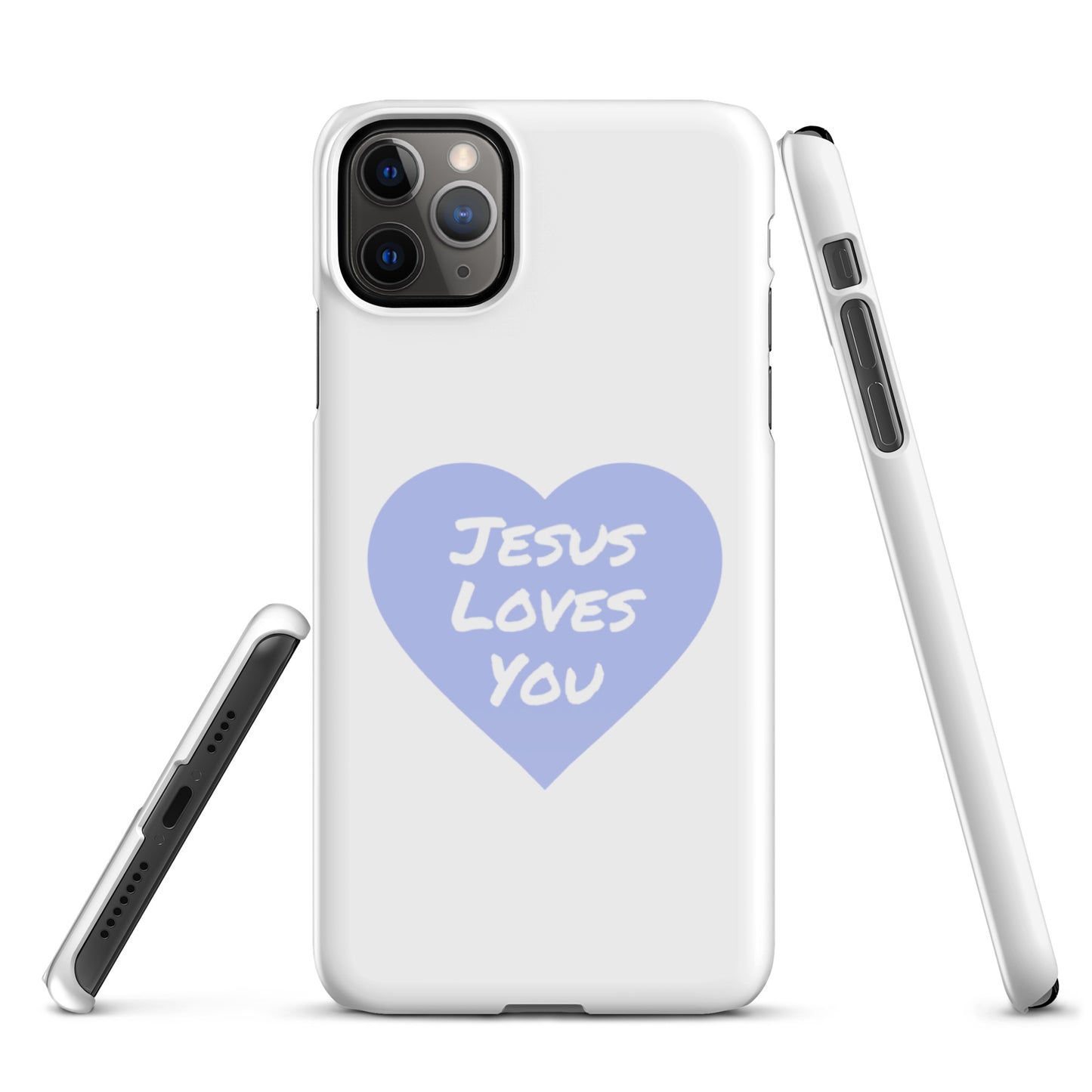 Jesus Loves You Snap iPhone® 11 - 15 Case (Lavender Heart)