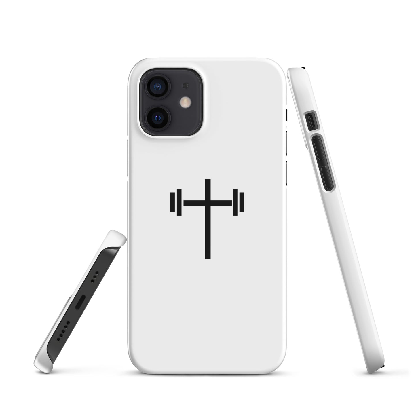 Cross & Barbell Snap iPhone® 11 -15 Case (White)