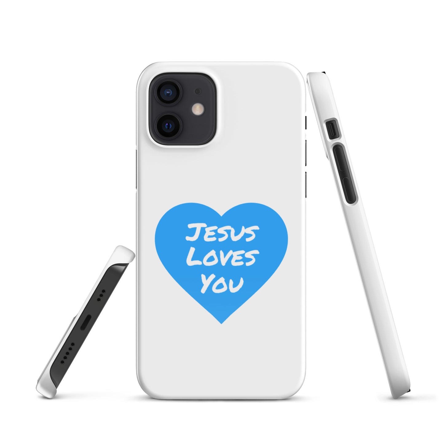 Jesus Loves You Snap iPhone®  11 - 15 Case (Blue Heart)