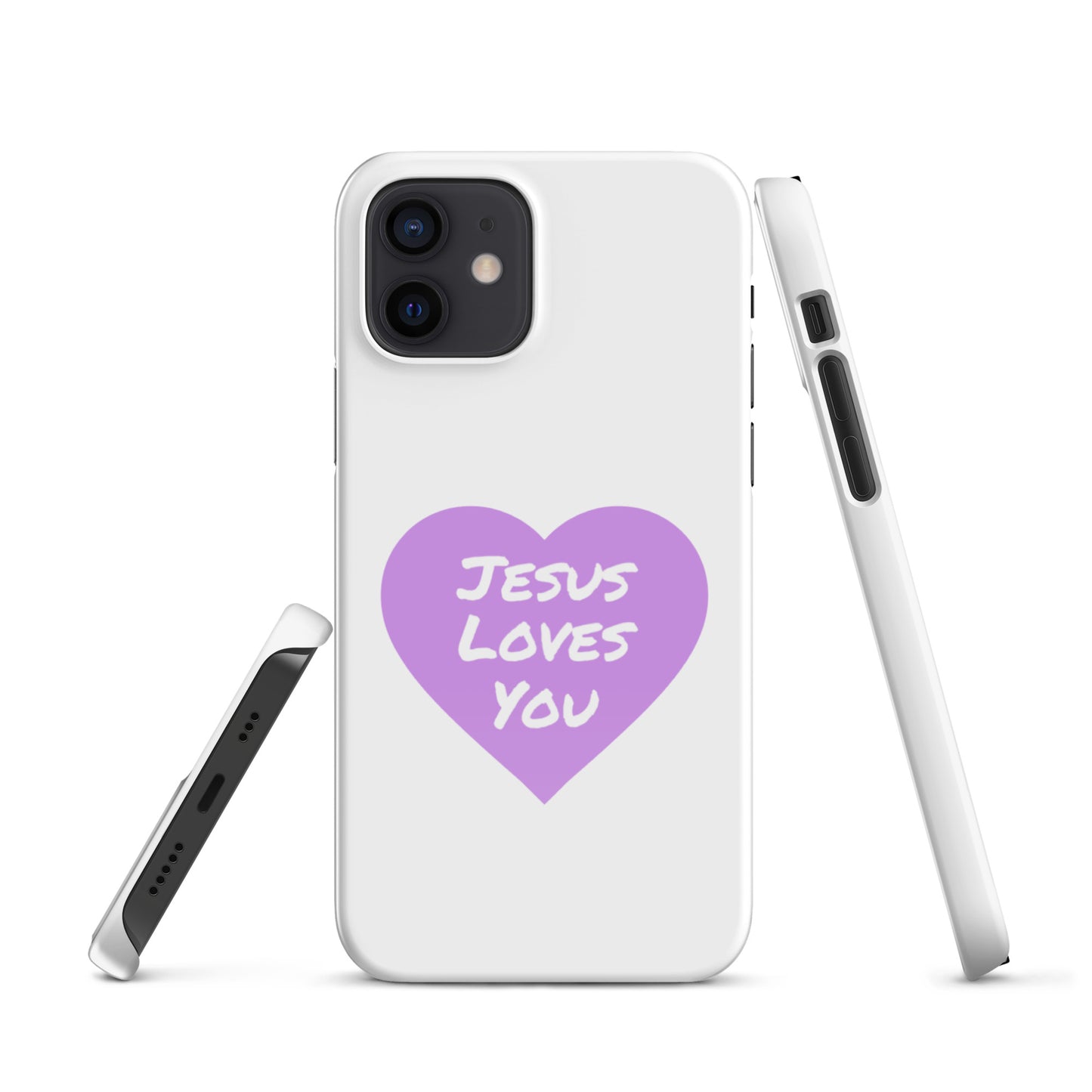 Jesus Loves You Snap iPhone® 11 -15 Case (Purple Heart)