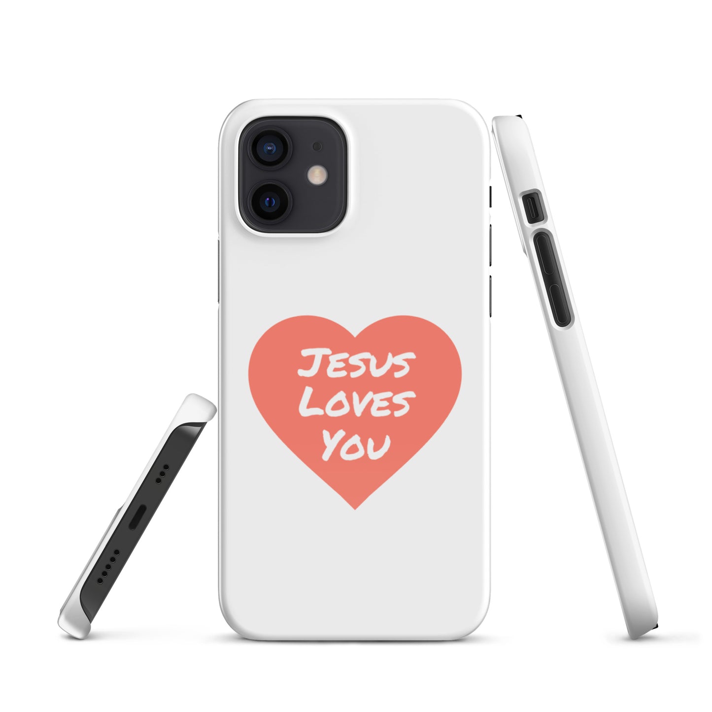 Jesus Loves You Snap iPhone® 11 - 15 Case (Coral Heart)