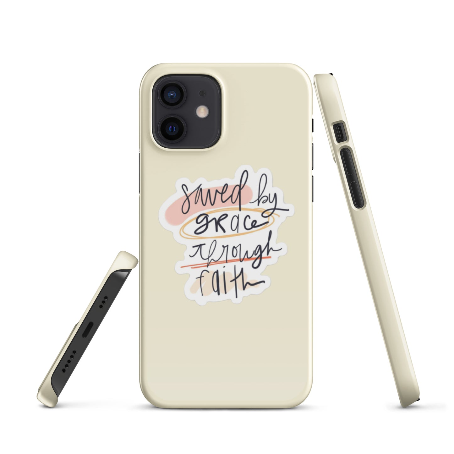 Saved By Grace Snap iPhone® 11 - 15 Case (Apricot White)