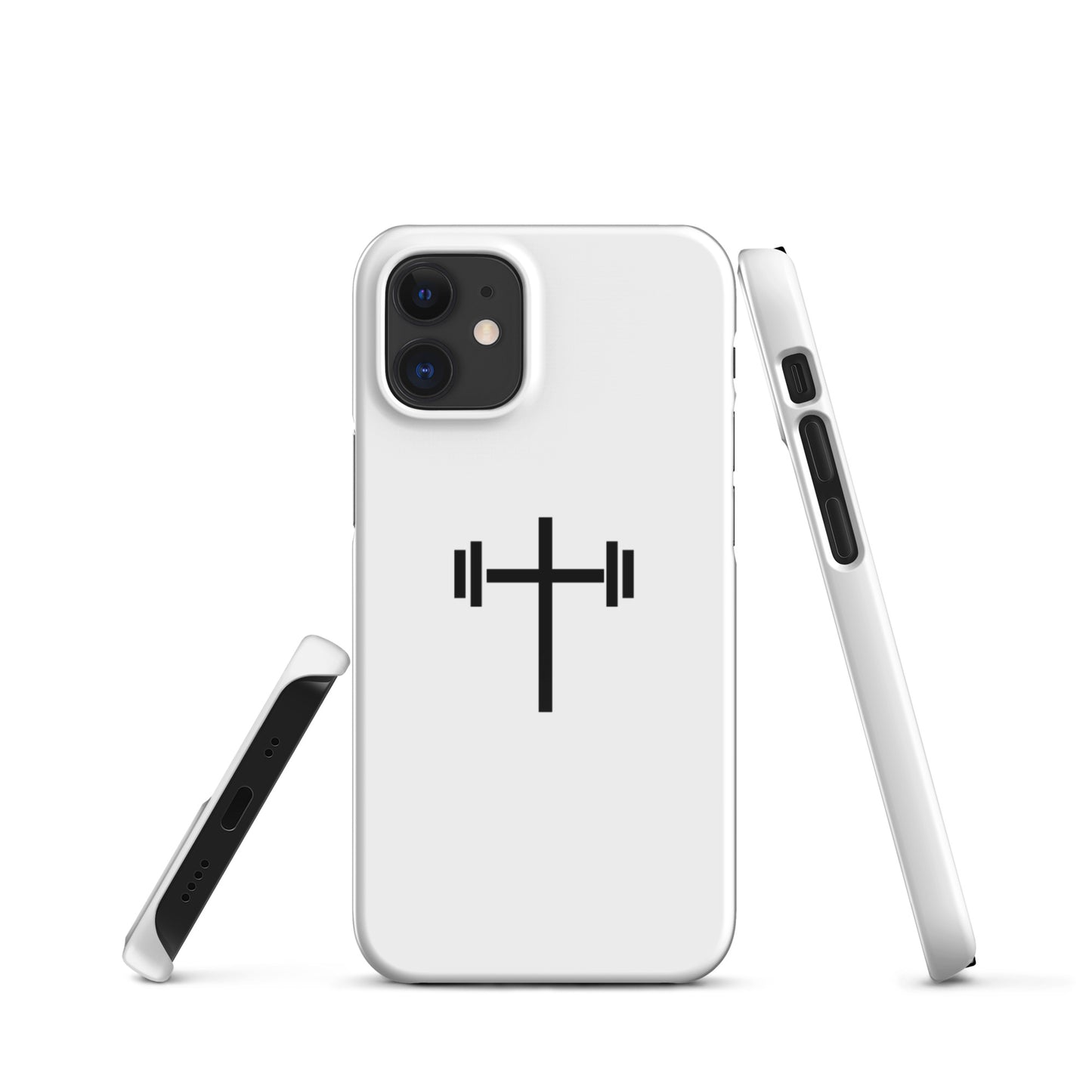 Cross & Barbell Snap iPhone® 11 -15 Case (White)