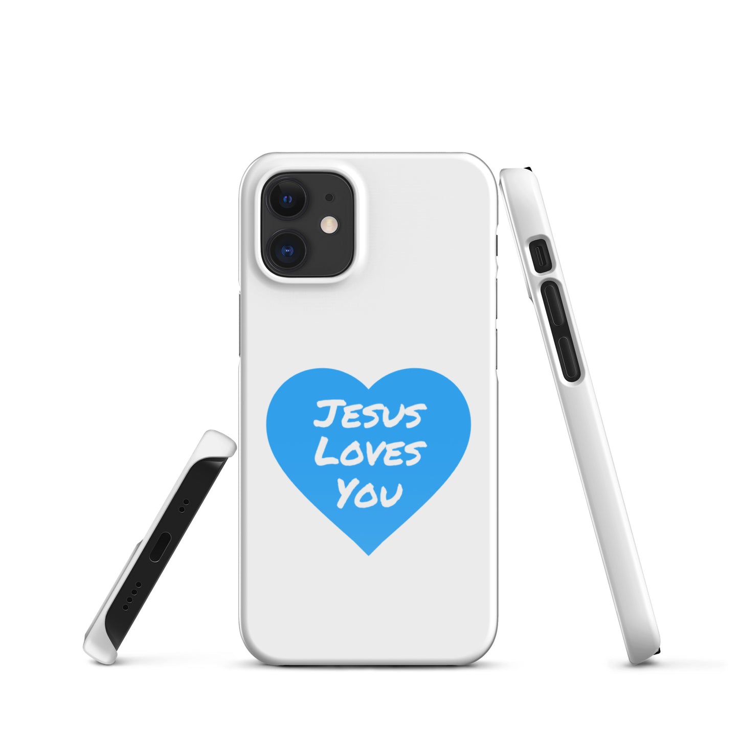 Jesus Loves You Snap iPhone®  11 - 15 Case (Blue Heart)