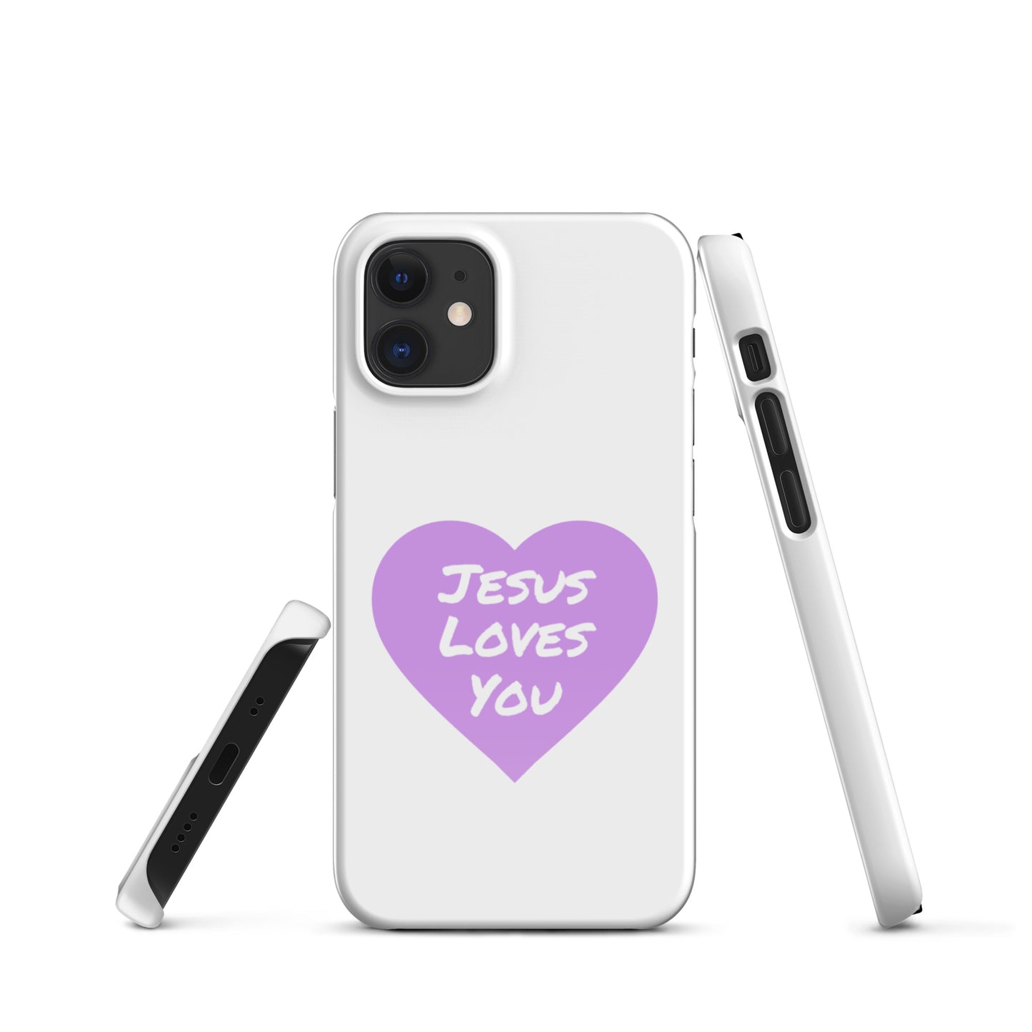 Jesus Loves You Snap iPhone® 11 -15 Case (Purple Heart)