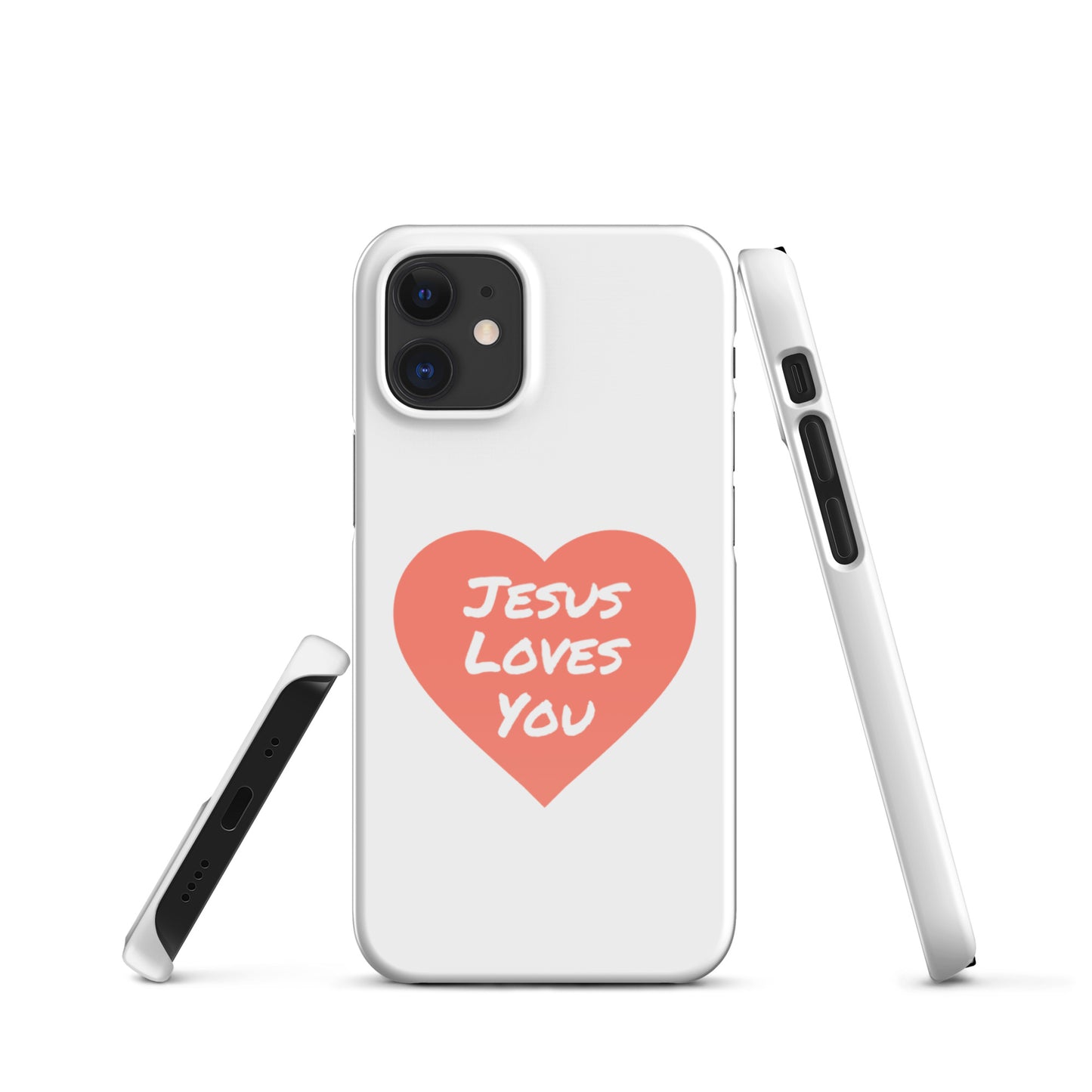 Jesus Loves You Snap iPhone® 11 - 15 Case (Coral Heart)