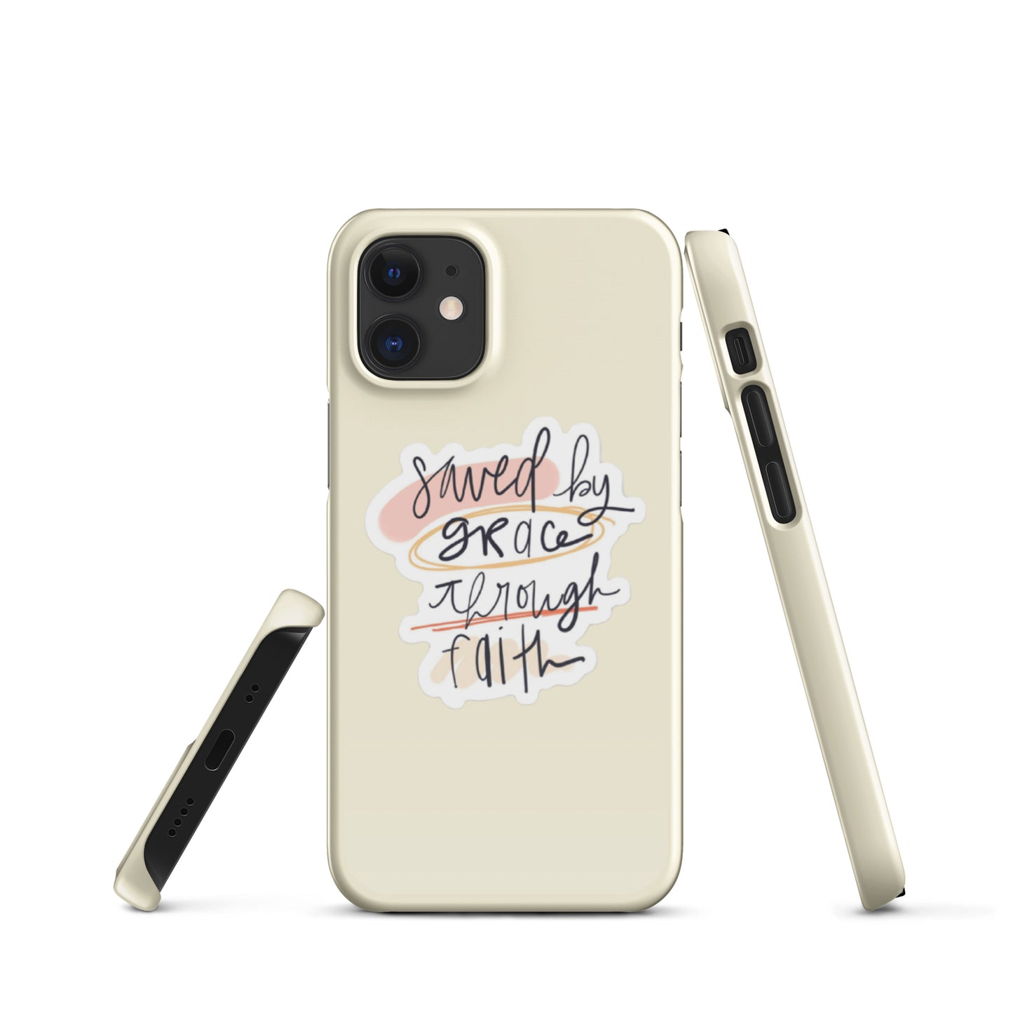 Saved By Grace Snap iPhone® 11 - 15 Case (Apricot White)