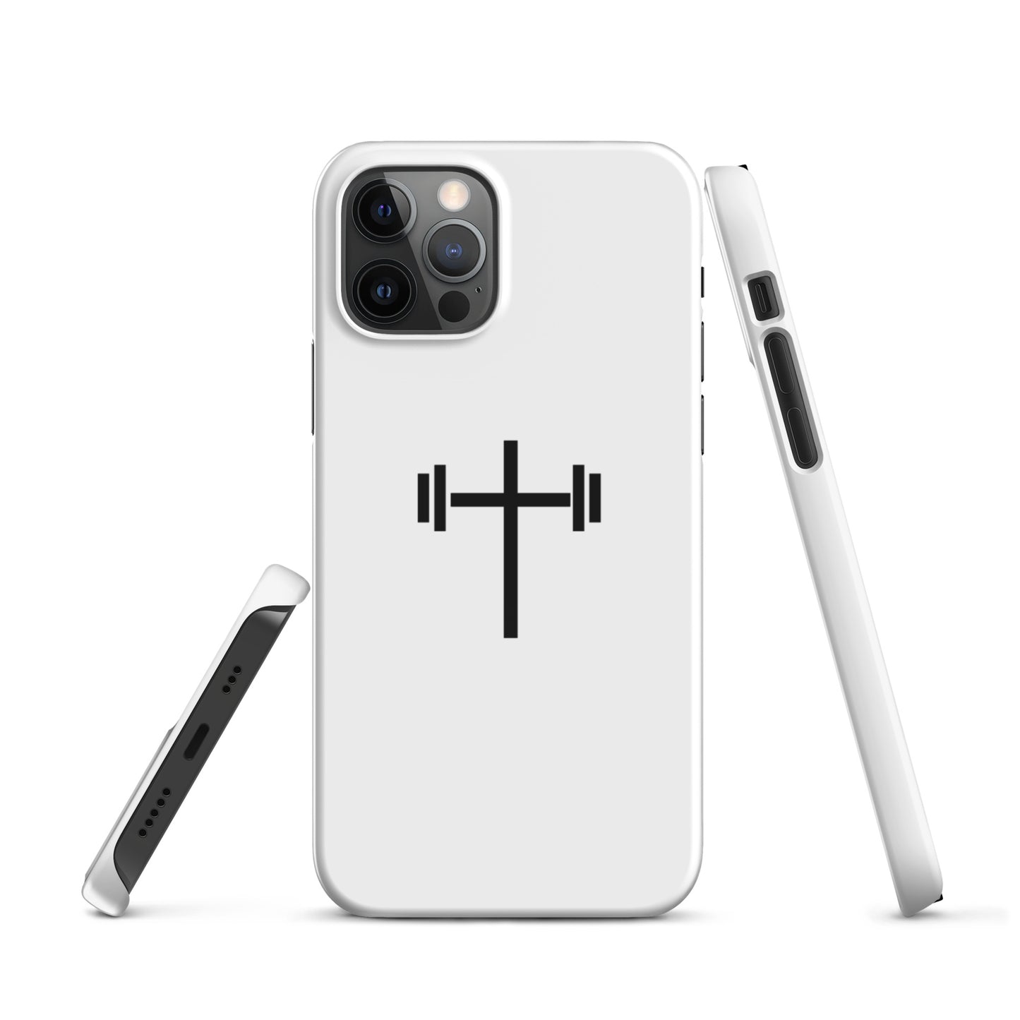 Cross & Barbell Snap iPhone® 11 -15 Case (White)