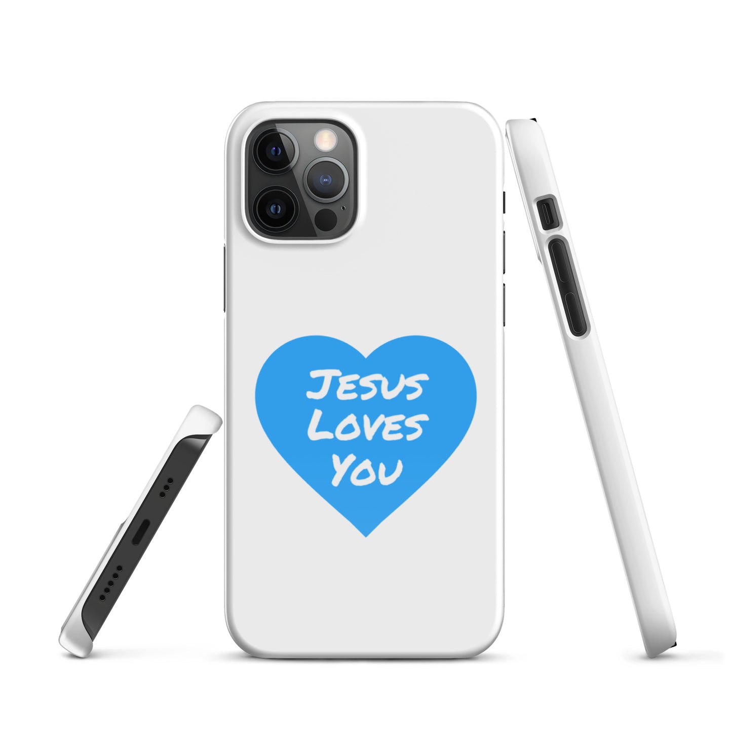 Jesus Loves You Snap iPhone®  11 - 15 Case (Blue Heart)