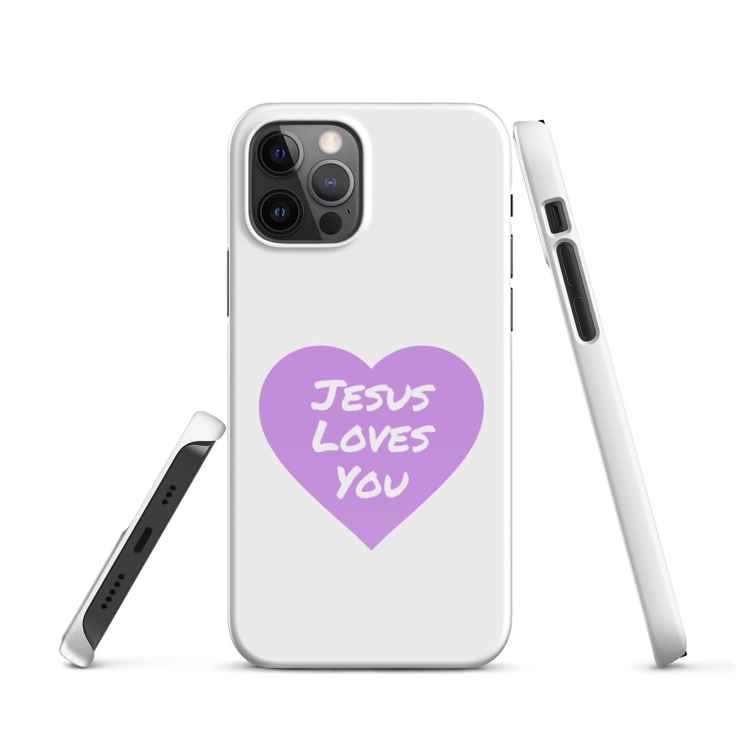 Jesus Loves You Snap iPhone® 11 -15 Case (Purple Heart)