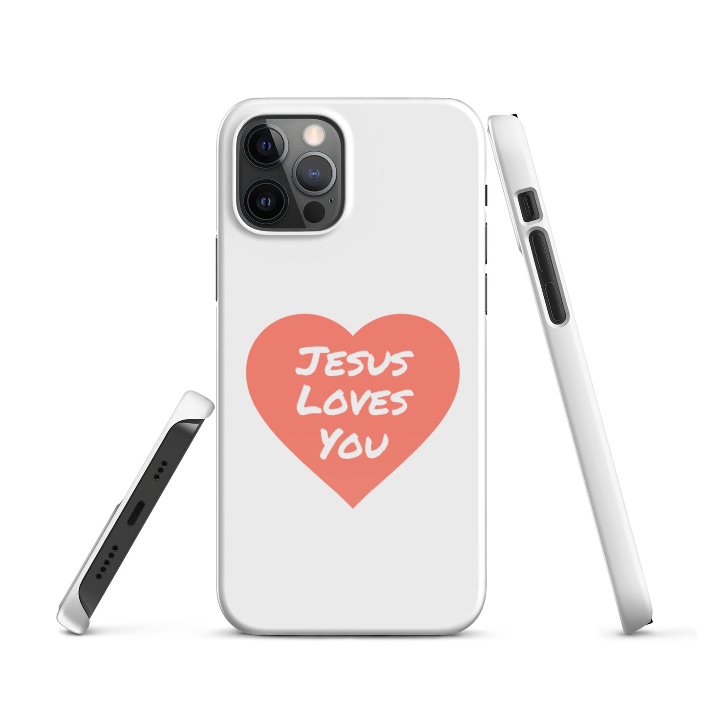 Jesus Loves You Snap iPhone® 11 - 15 Case (Coral Heart)