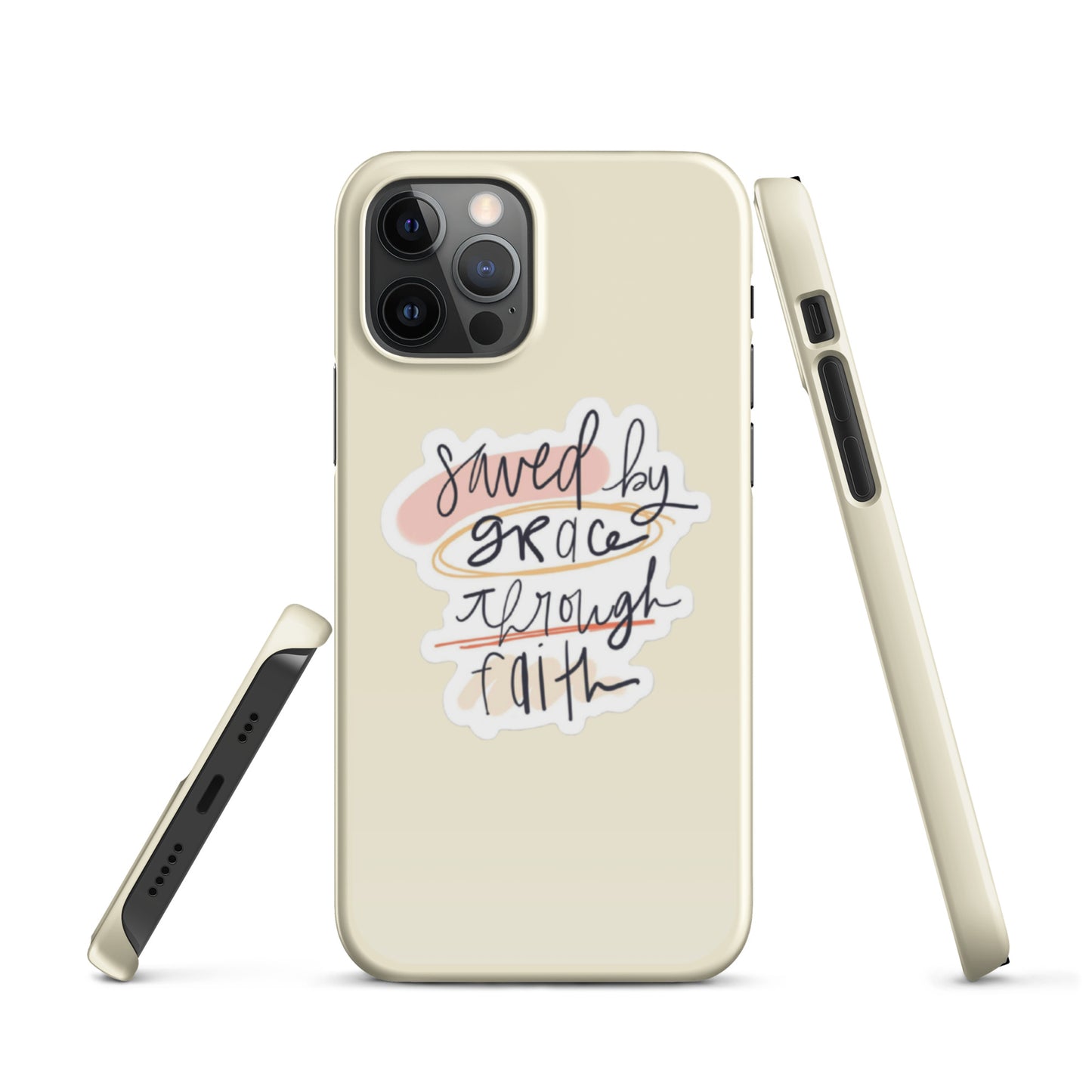 Saved By Grace Snap iPhone® 11 - 15 Case (Apricot White)