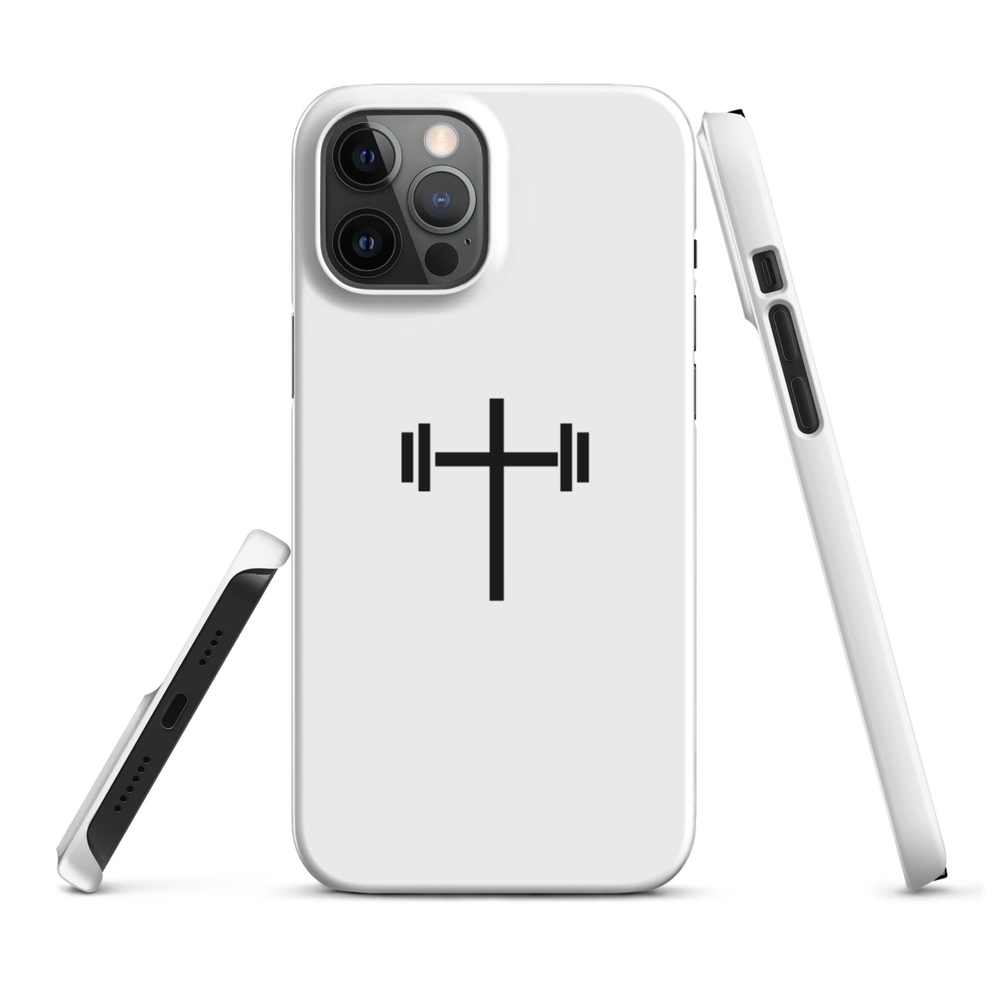 Cross & Barbell Snap iPhone® 11 -15 Case (White)