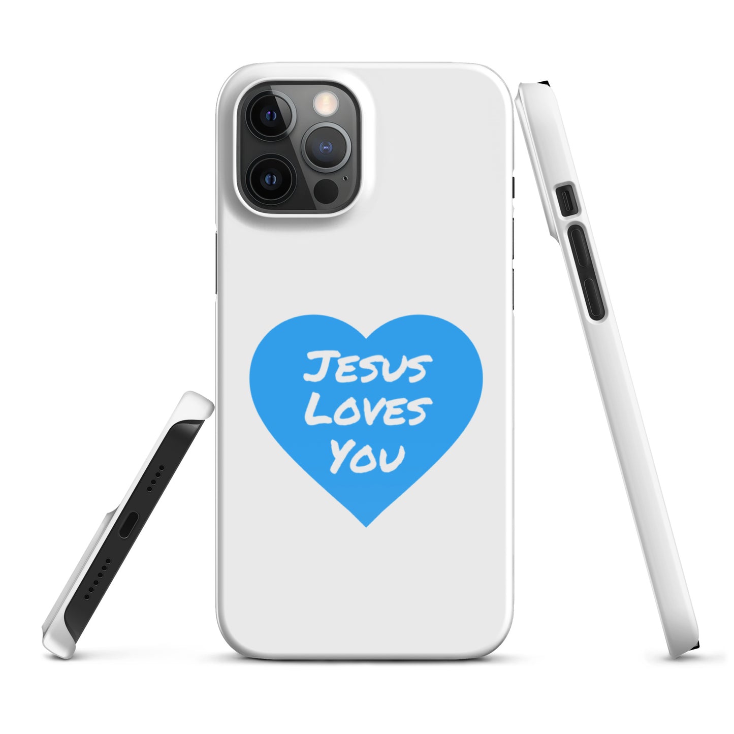 Jesus Loves You Snap iPhone®  11 - 15 Case (Blue Heart)