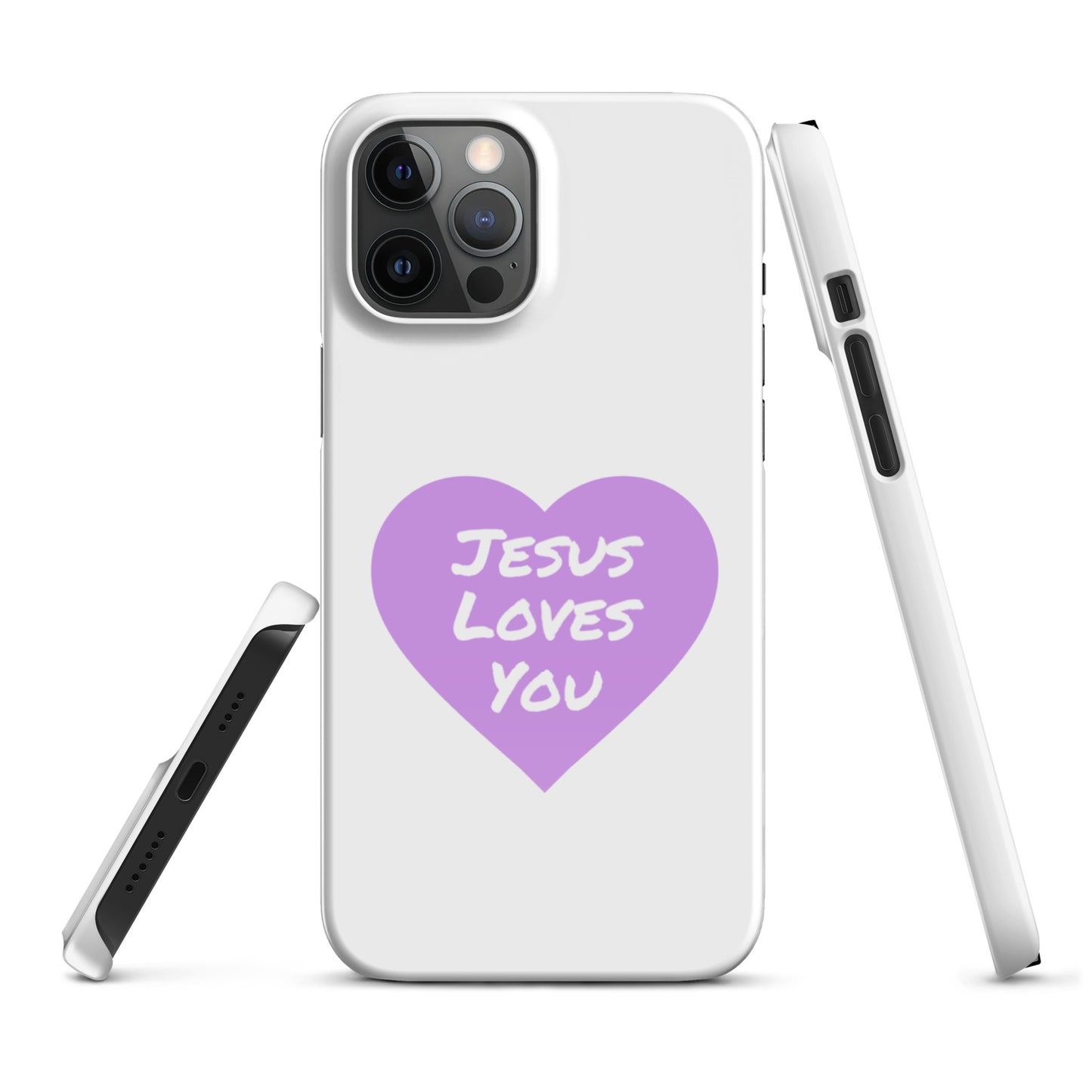 Jesus Loves You Snap iPhone® 11 -15 Case (Purple Heart)