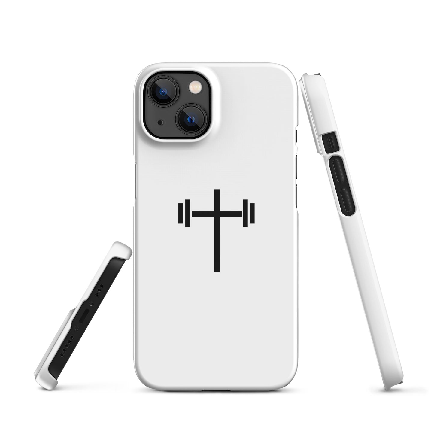 Cross & Barbell Snap iPhone® 11 -15 Case (White)