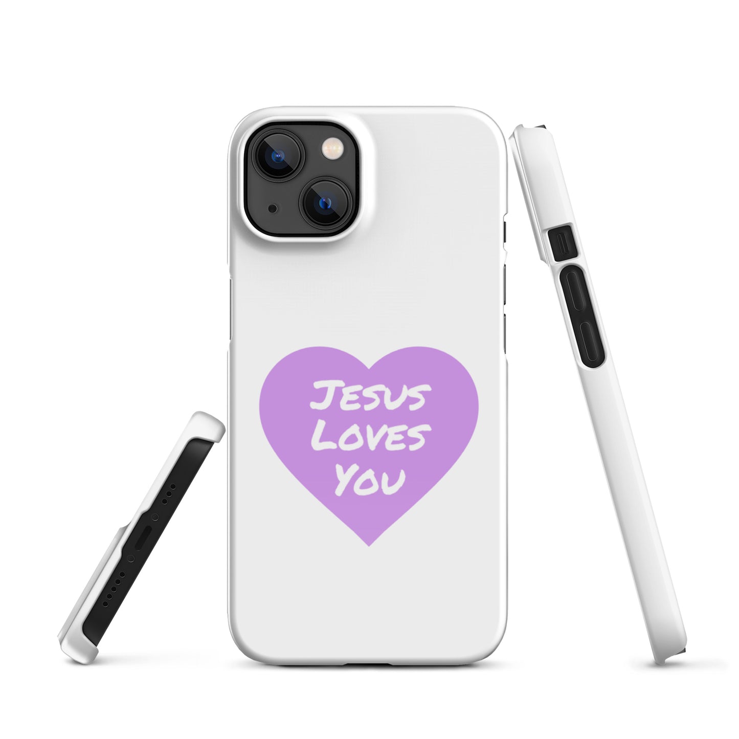 Jesus Loves You Snap iPhone® 11 -15 Case (Purple Heart)