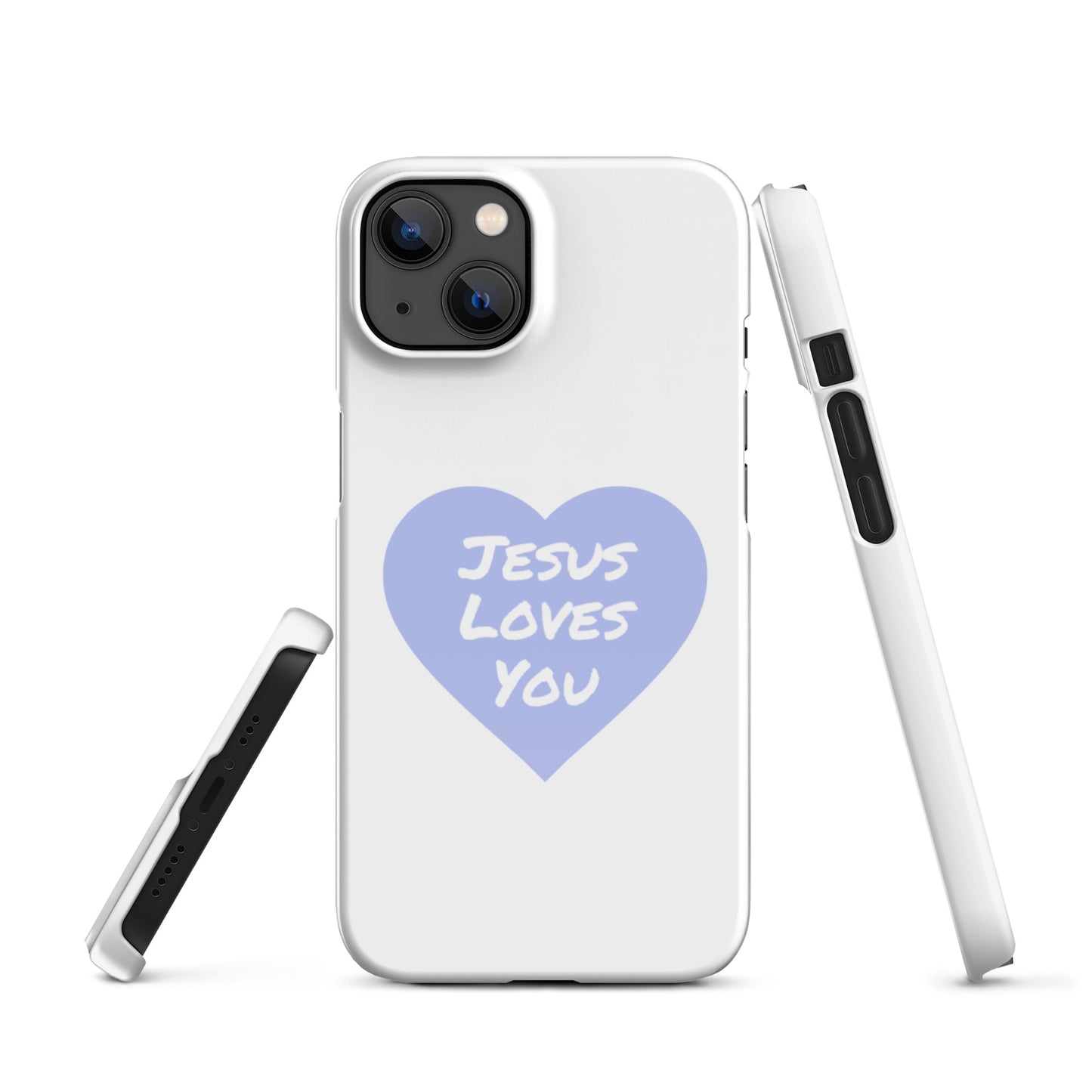 Jesus Loves You Snap iPhone® 11 - 15 Case (Lavender Heart)