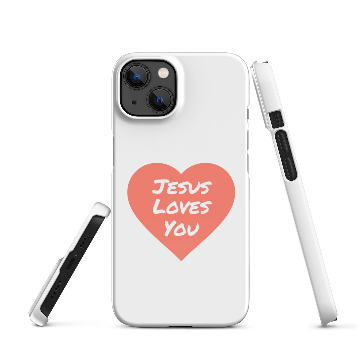 Jesus Loves You Snap iPhone® 11 - 15 Case (Coral Heart)