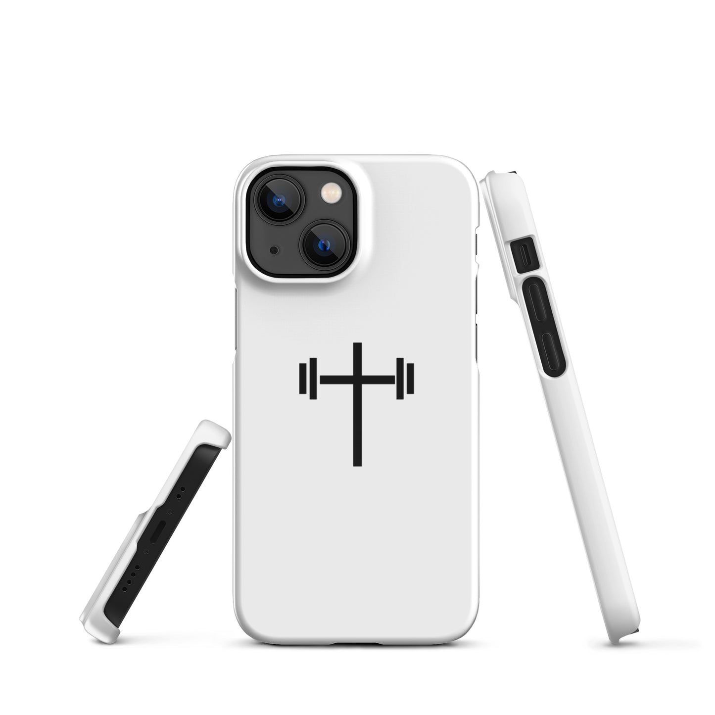 Cross & Barbell Snap iPhone® 11 -15 Case (White)