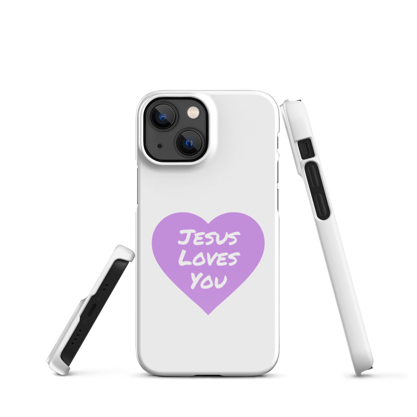 Jesus Loves You Snap iPhone® 11 -15 Case (Purple Heart)