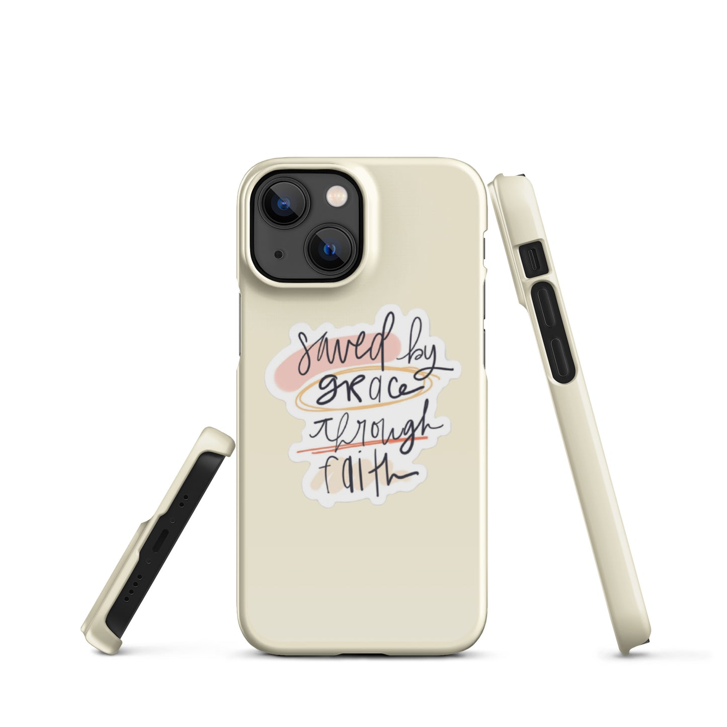 Saved By Grace Snap iPhone® 11 - 15 Case (Apricot White)