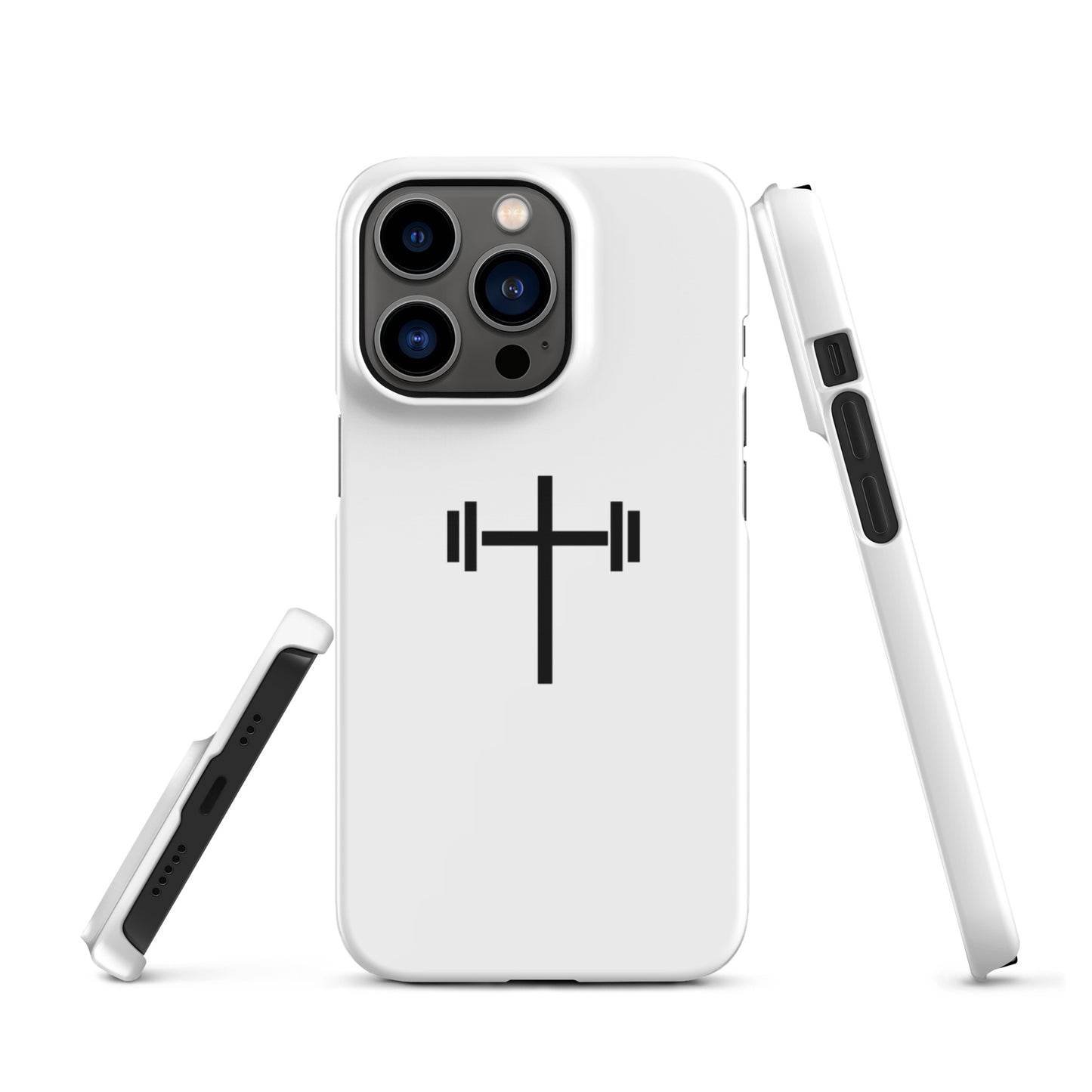 Cross & Barbell Snap iPhone® 11 -15 Case (White)