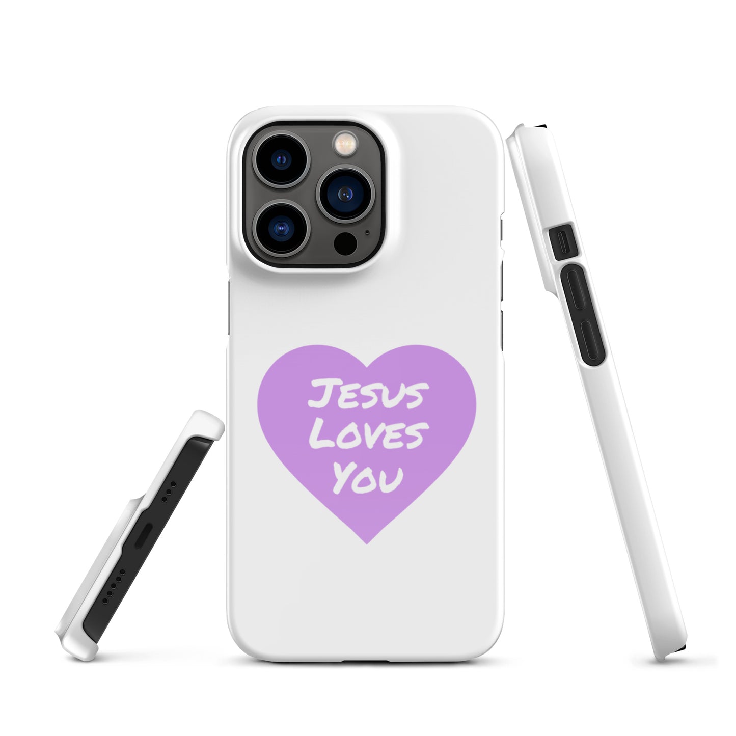 Jesus Loves You Snap iPhone® 11 -15 Case (Purple Heart)