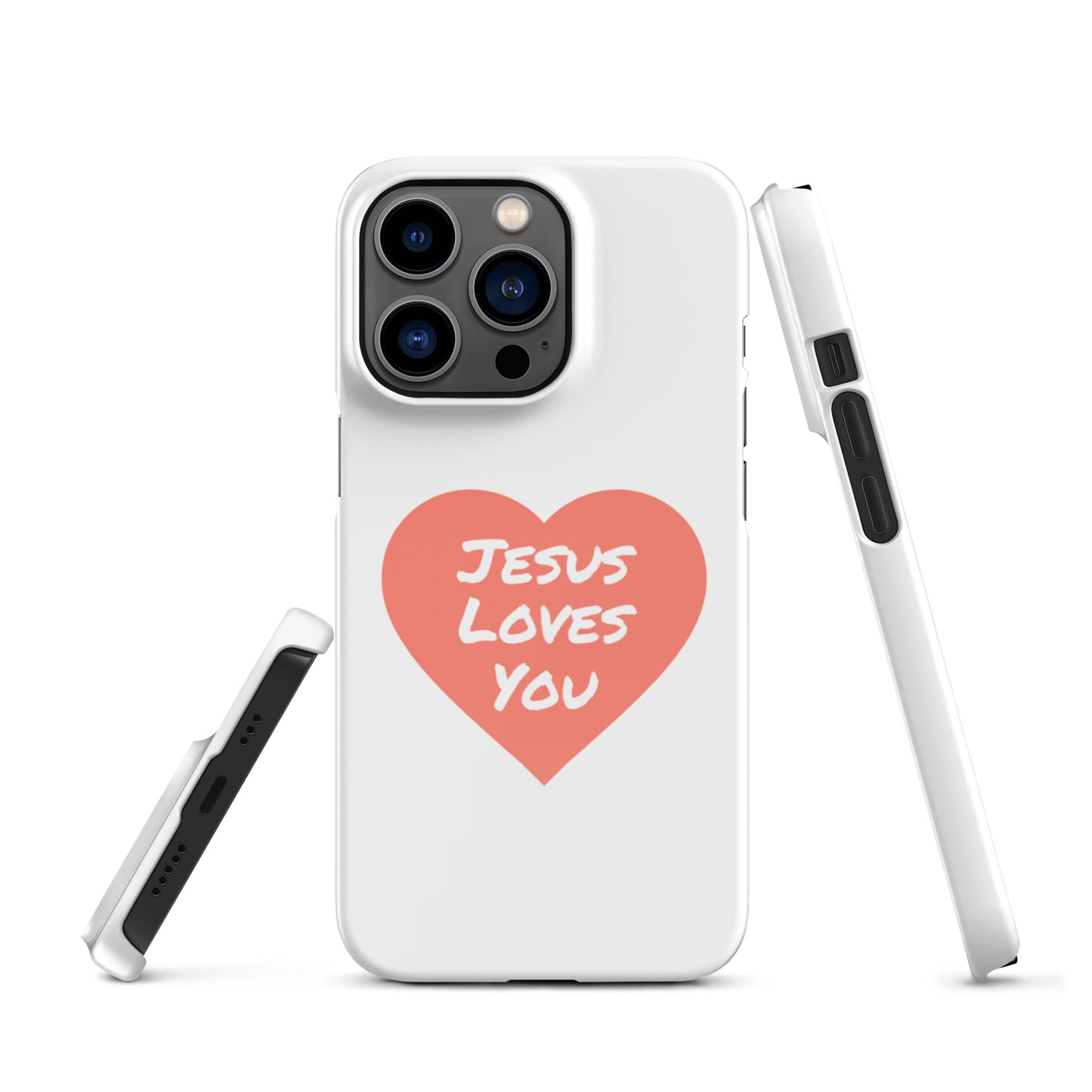 Jesus Loves You Snap iPhone® 11 - 15 Case (Coral Heart)