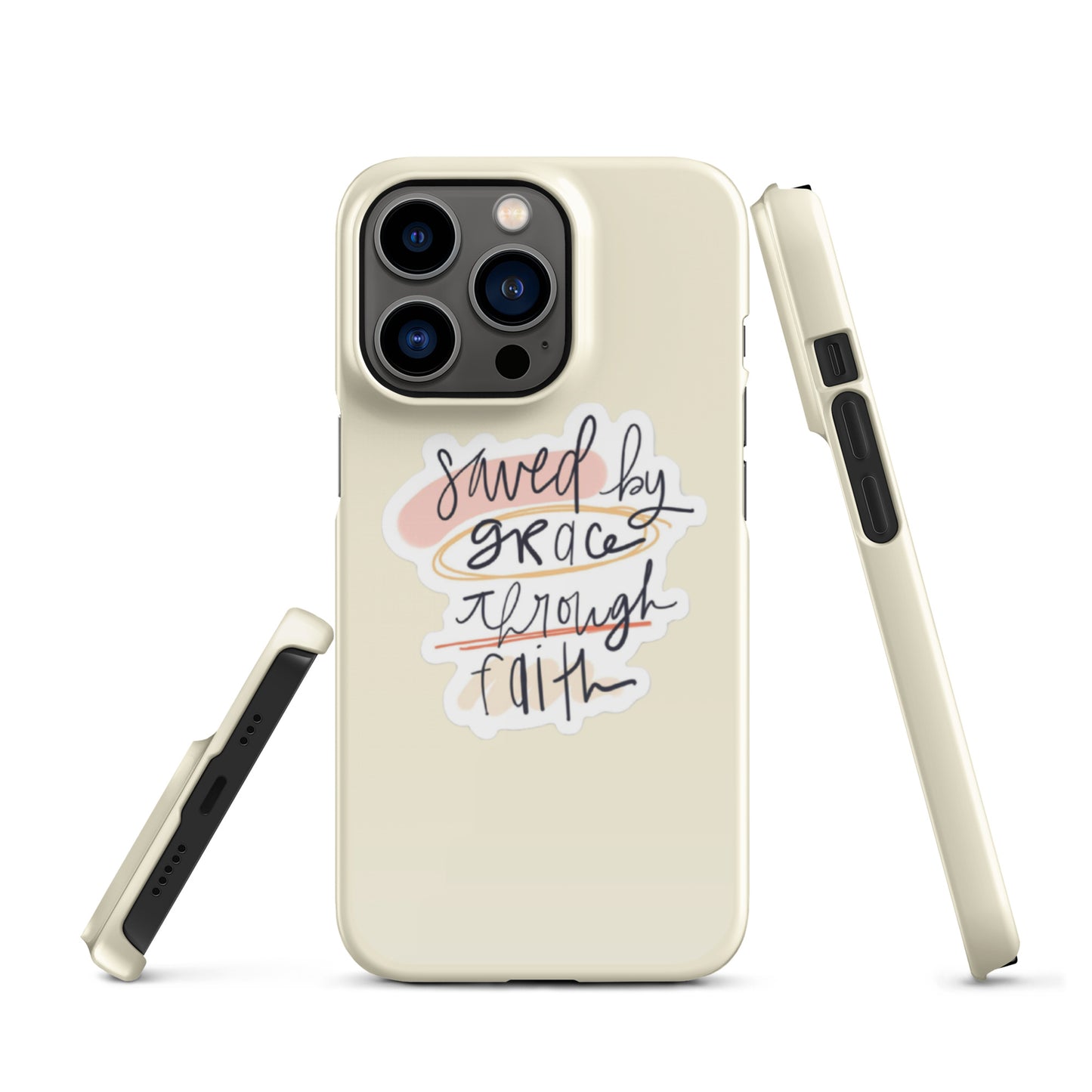 Saved By Grace Snap iPhone® 11 - 15 Case (Apricot White)