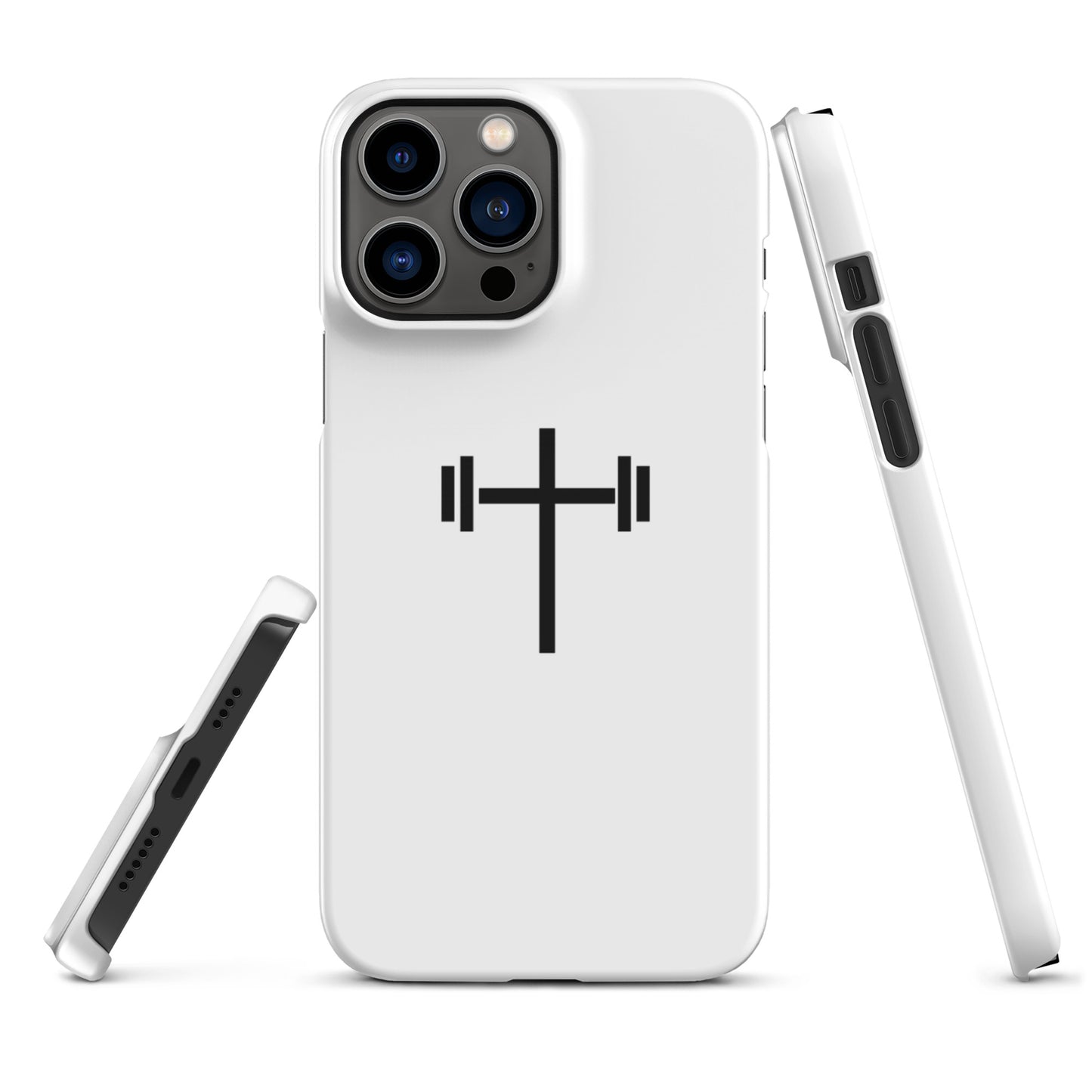 Cross & Barbell Snap iPhone® 11 -15 Case (White)