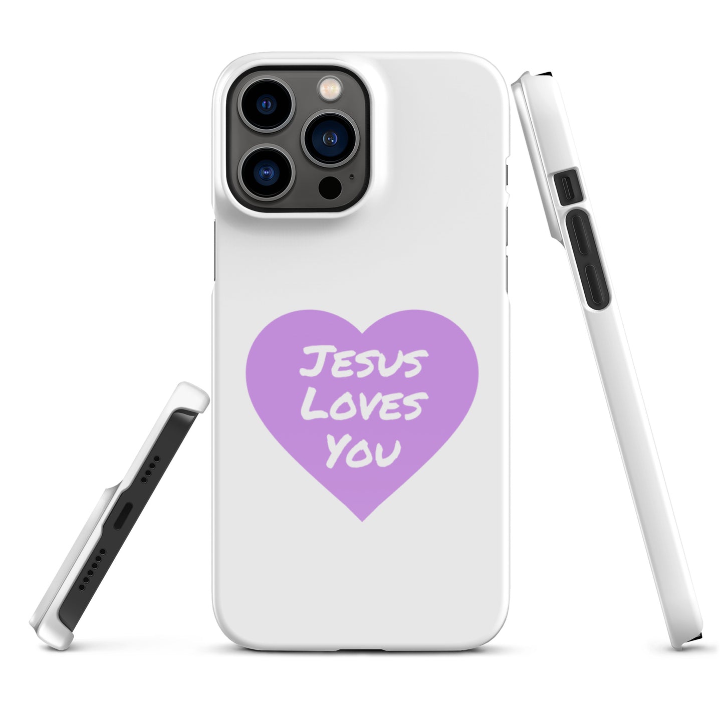 Jesus Loves You Snap iPhone® 11 -15 Case (Purple Heart)