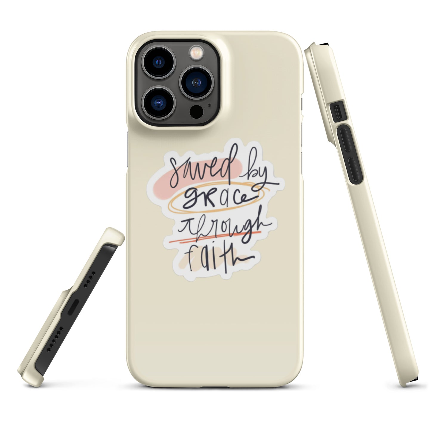 Saved By Grace Snap iPhone® 11 - 15 Case (Apricot White)