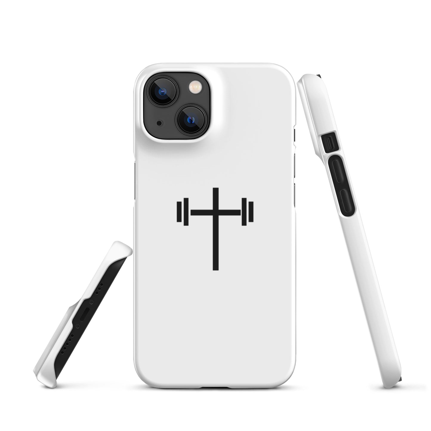 Cross & Barbell Snap iPhone® 11 -15 Case (White)