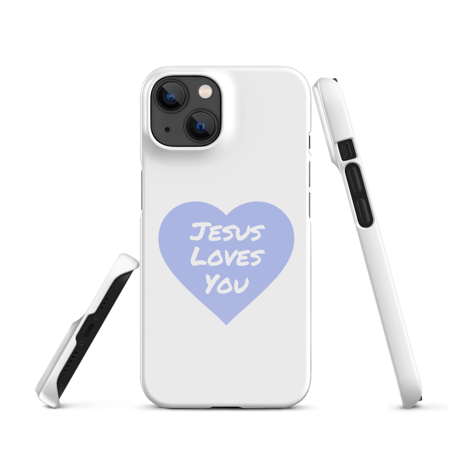 Jesus Loves You Snap iPhone® 11 - 15 Case (Lavender Heart)