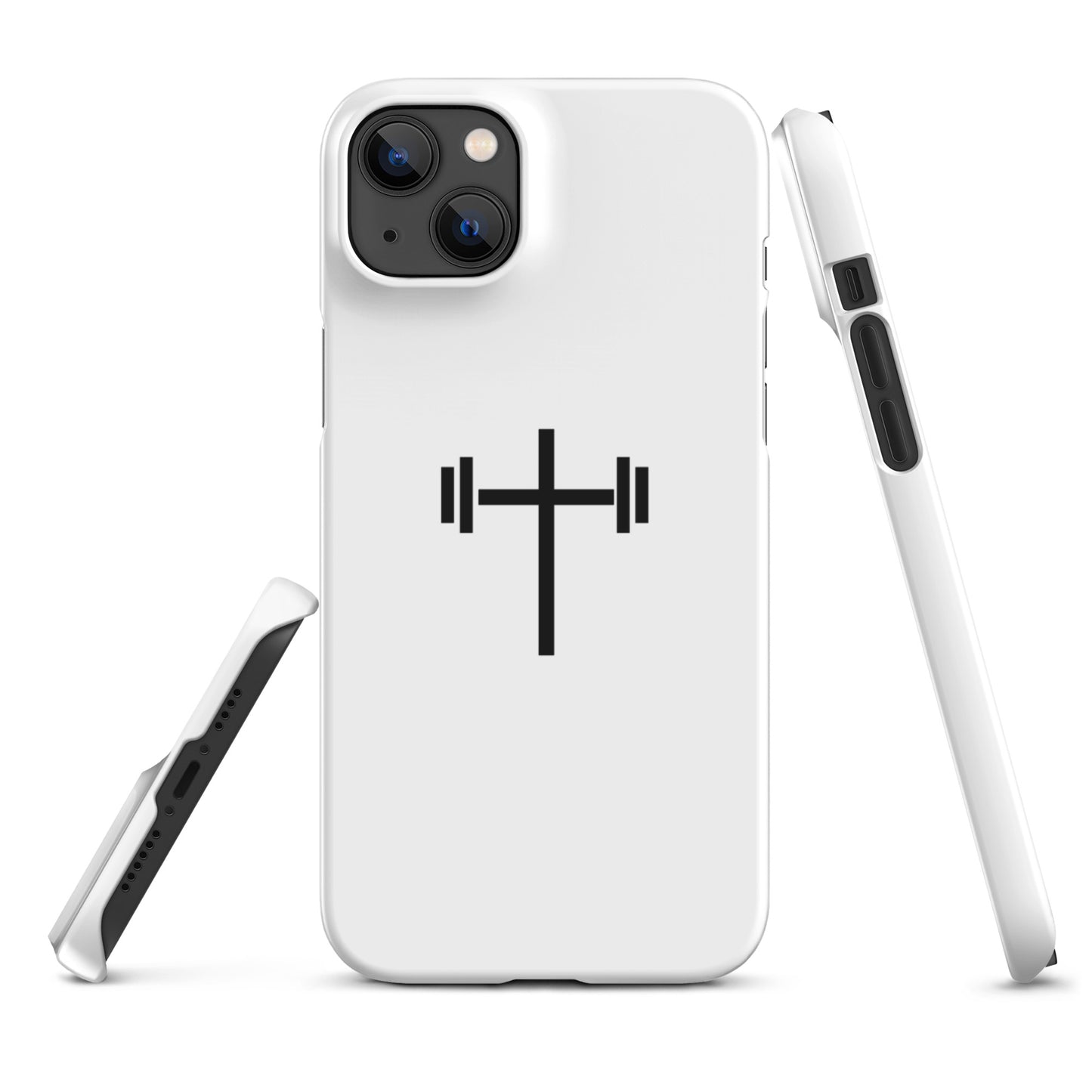 Cross & Barbell Snap iPhone® 11 -15 Case (White)