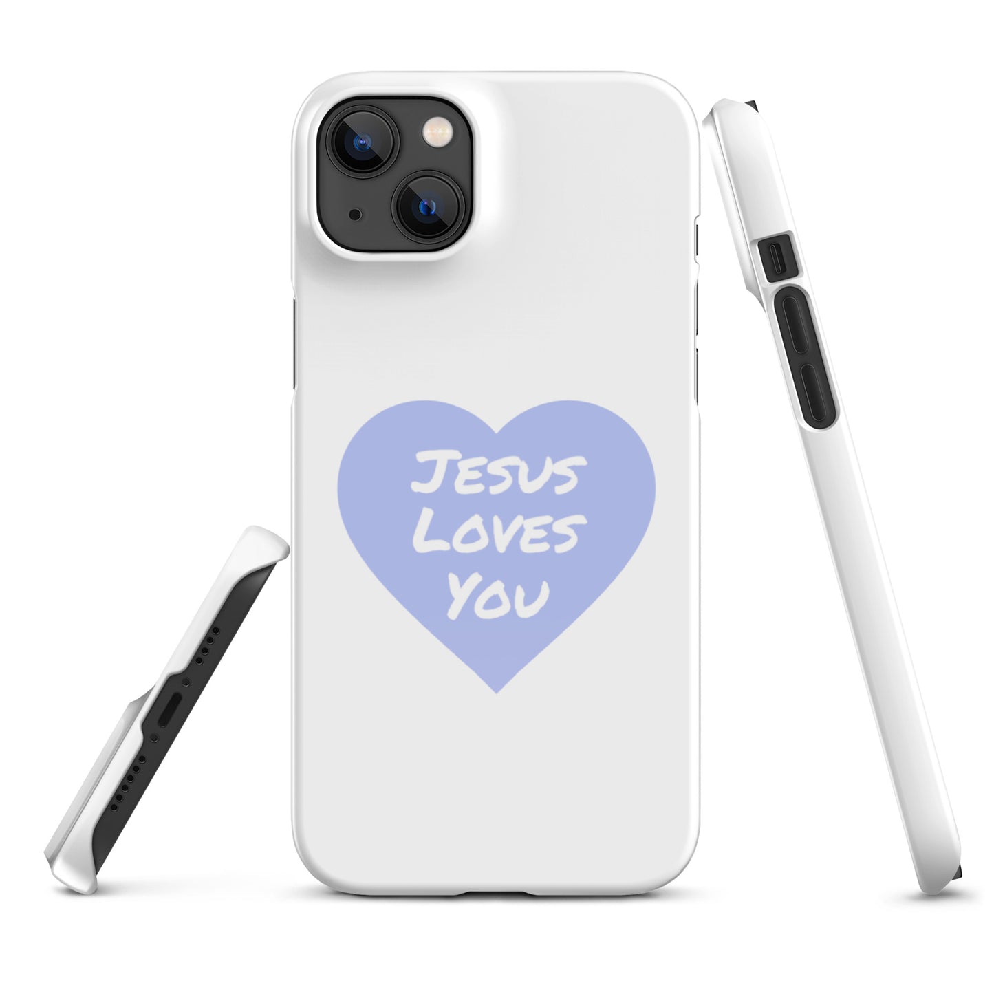 Jesus Loves You Snap iPhone® 11 - 15 Case (Lavender Heart)