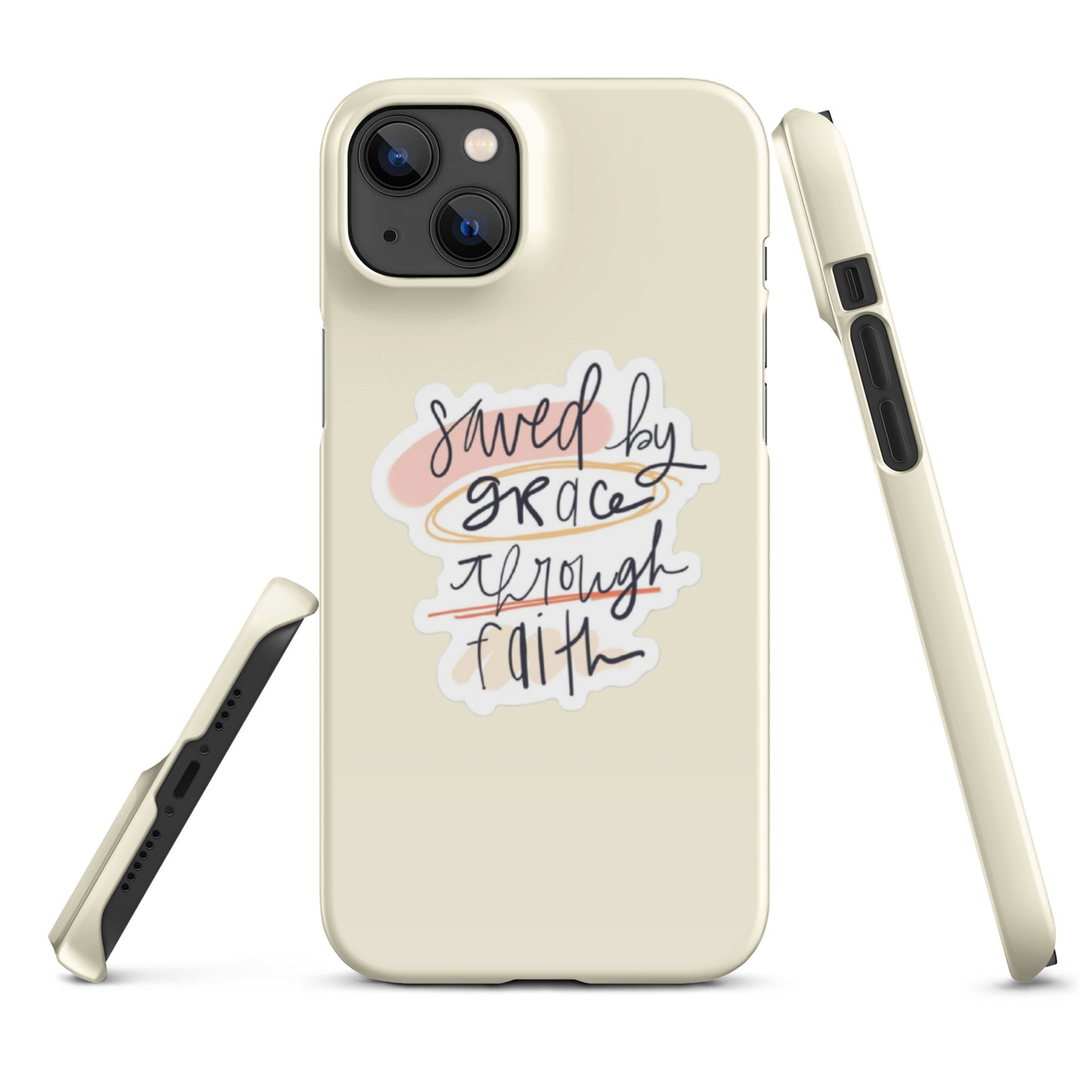 Saved By Grace Snap iPhone® 11 - 15 Case (Apricot White)