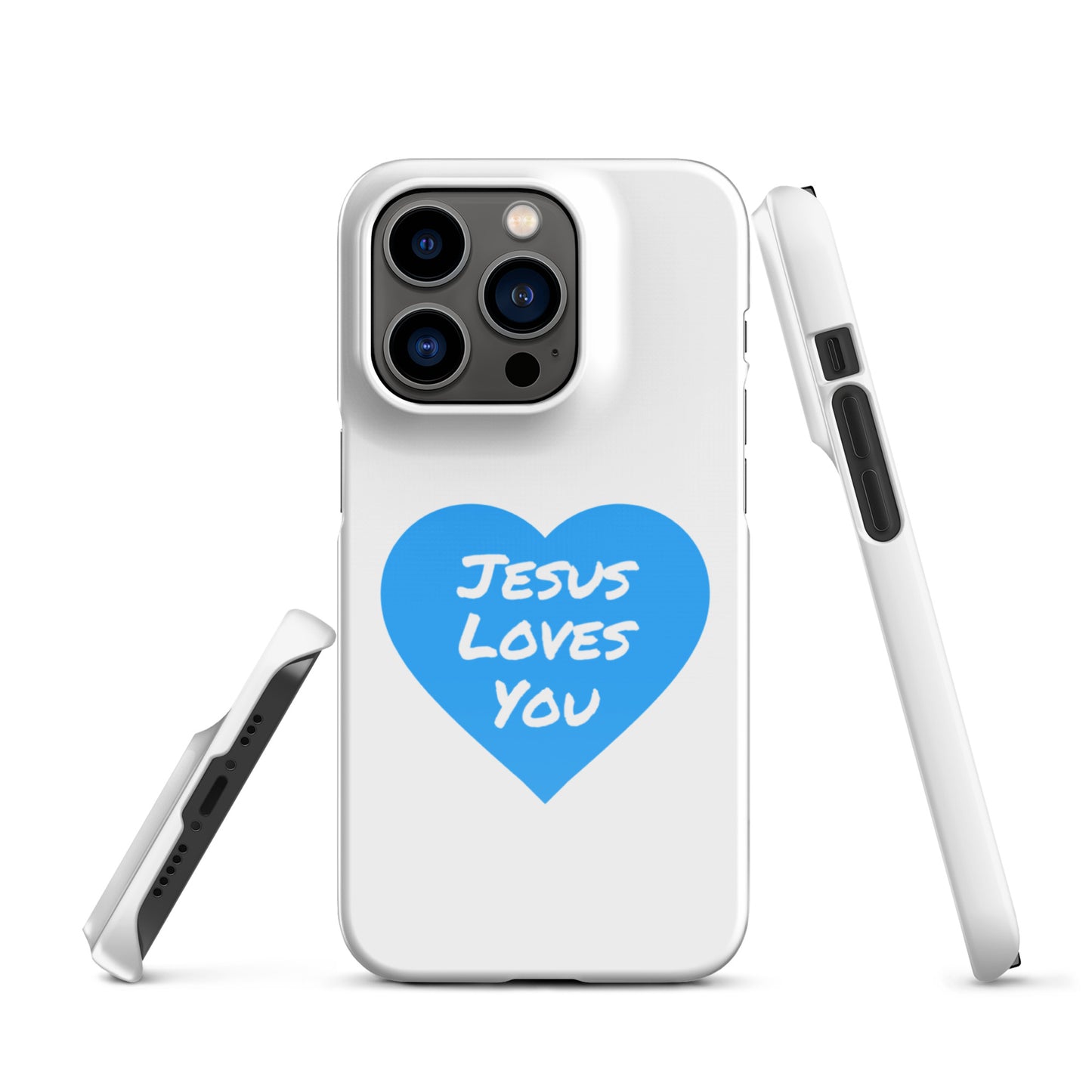 Jesus Loves You Snap iPhone®  11 - 15 Case (Blue Heart)